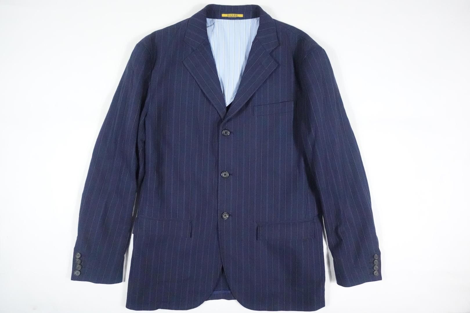 Rugby Ralph Lauren Ralph Lauren Rugby Blazer Jacket Coat Navy Striped RARE M Size US M / EU 48-50 / 2 - 1 Thumbnail