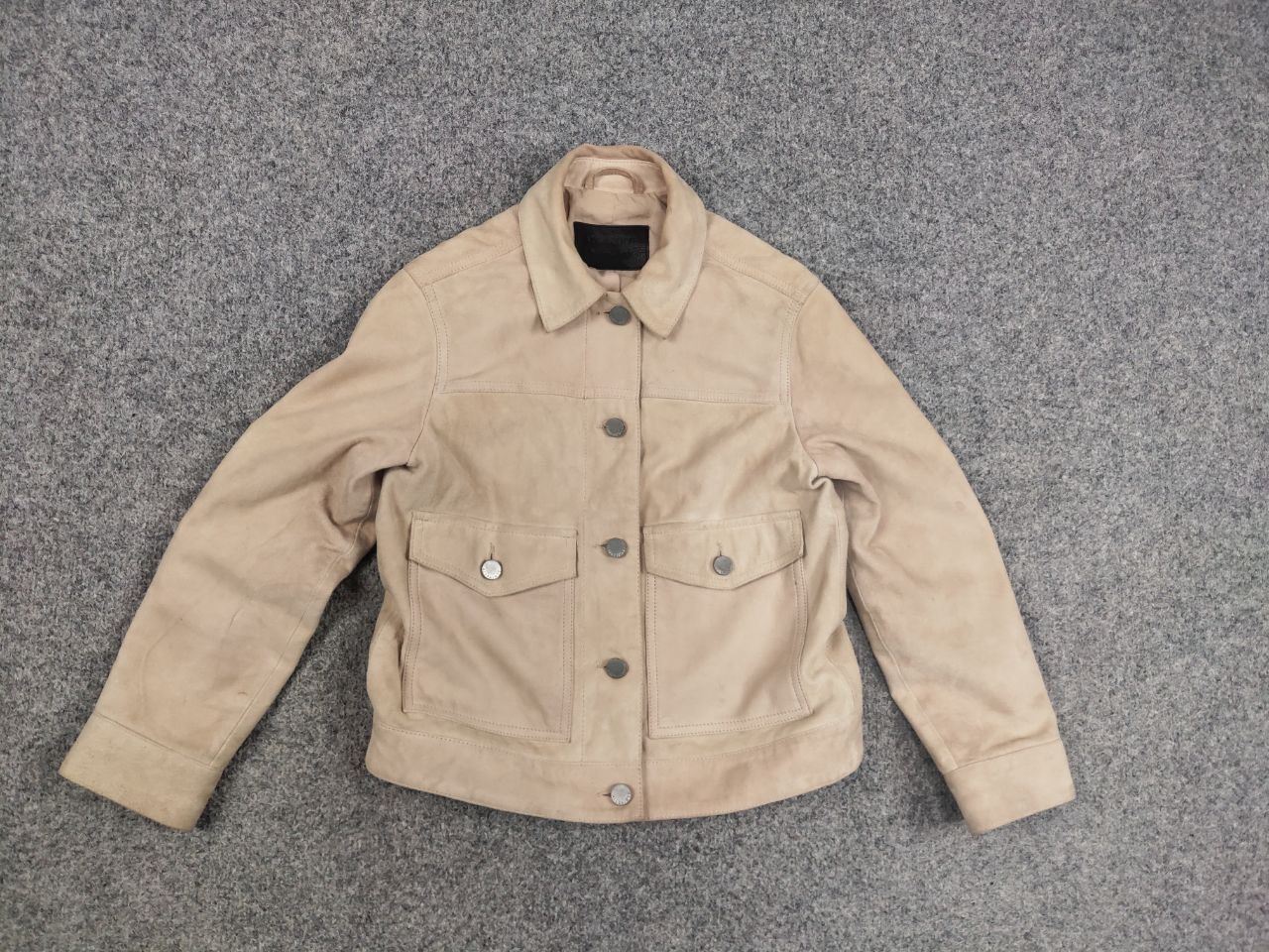 Allsaints Allsaints Sukes Suede Leather Dusty Pink Beige Jacket Size XS / US 0-2 / IT 36-38 - 11 Thumbnail