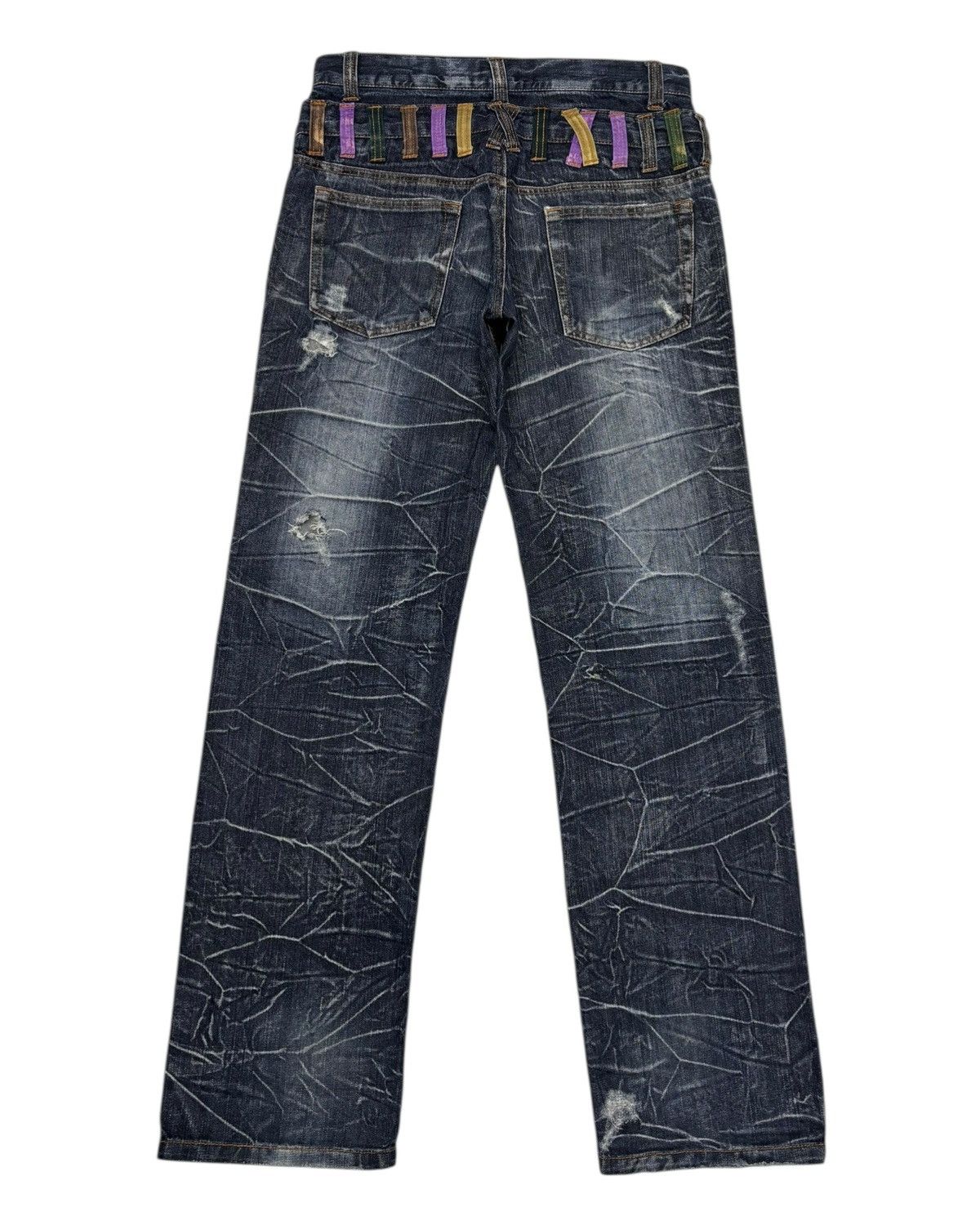 Hysteric Glamour × If Six Was Nine × Seditionaries NYLAUS DOUBLE WAIST WHISKER DISTRESSED DENIM JEANS Size US 31 - 9 Thumbnail