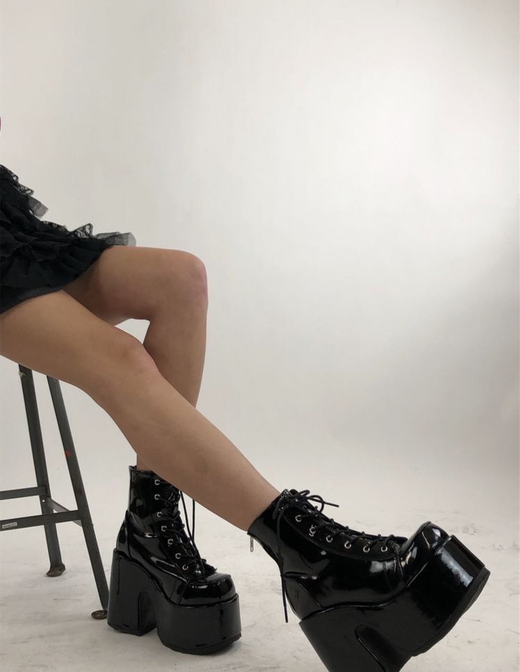 Demonia Cult Demonia Avant Garde Black Platform Hi Boots 10US Punk Grunge Size US 10 / IT 40 - 2 Thumbnail