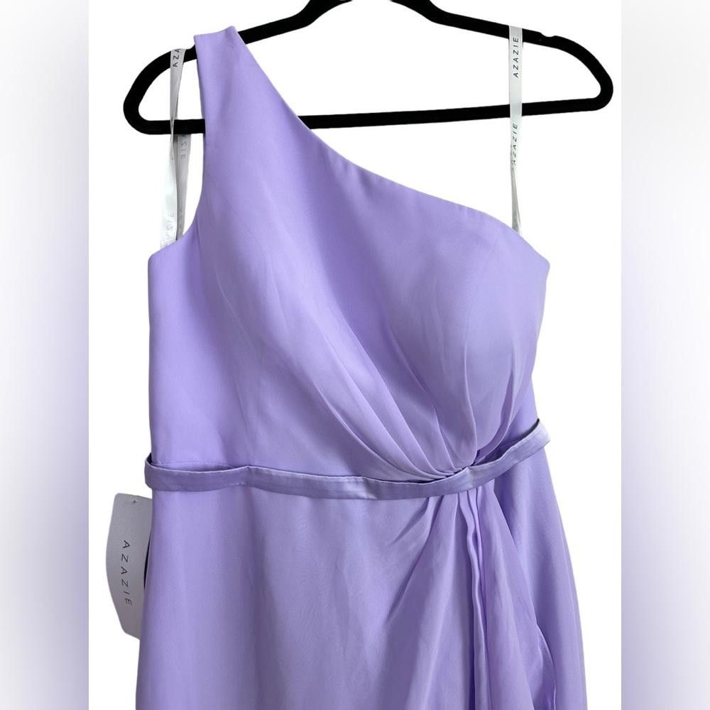 Designer Azazie l Mermaid One Shoulder Chiffon Bridesmaid Gown A8 Size M / US 6-8 / IT 42-44 - 4 Thumbnail