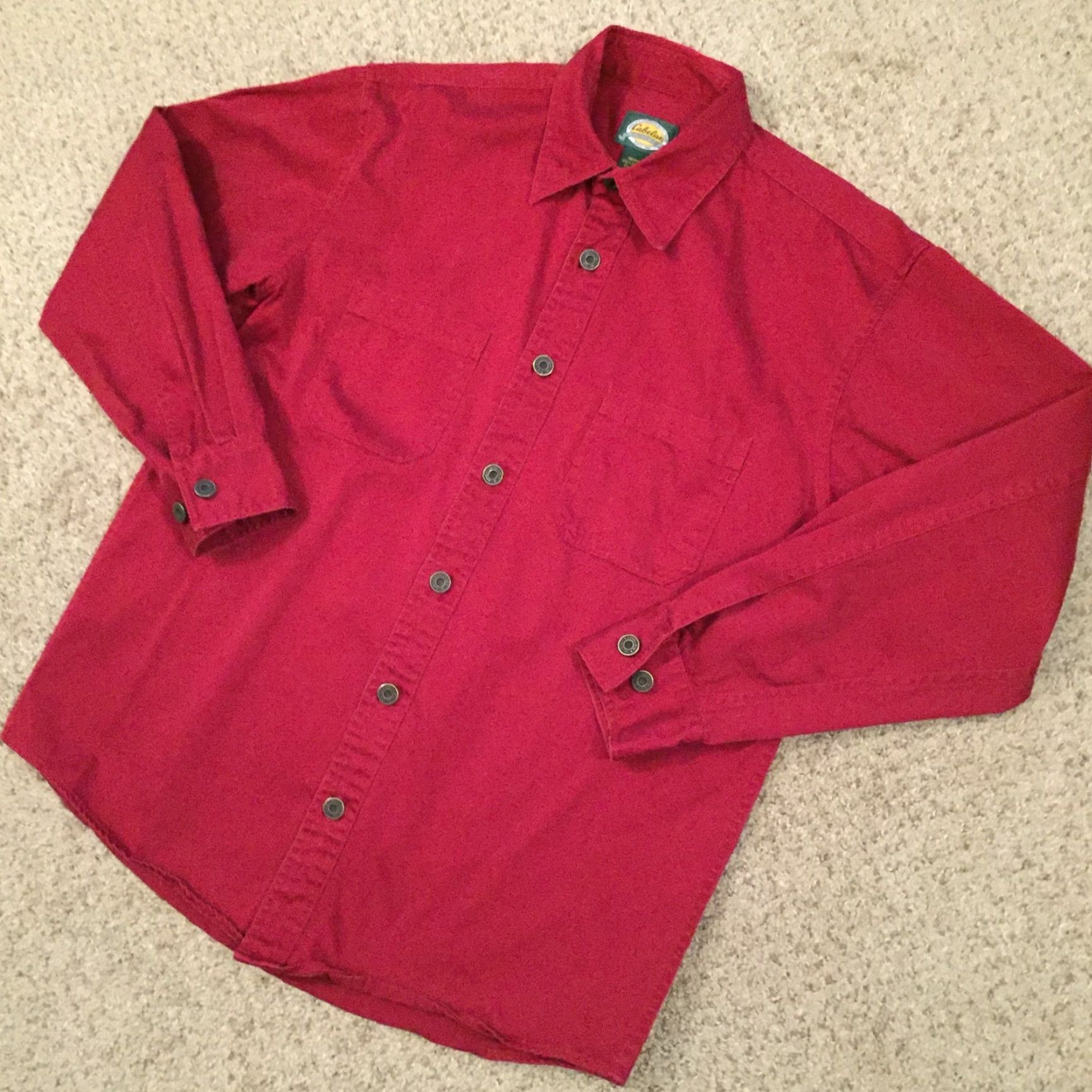 Vintage Cabela's Shirt Mens M Red Heavyweight Long Sleeve Button-Up Pockets Carded Outdoor Button-Front Collar-Point Built-In Pockets Size US M / EU 48-50 / 2 - 2 Thumbnail