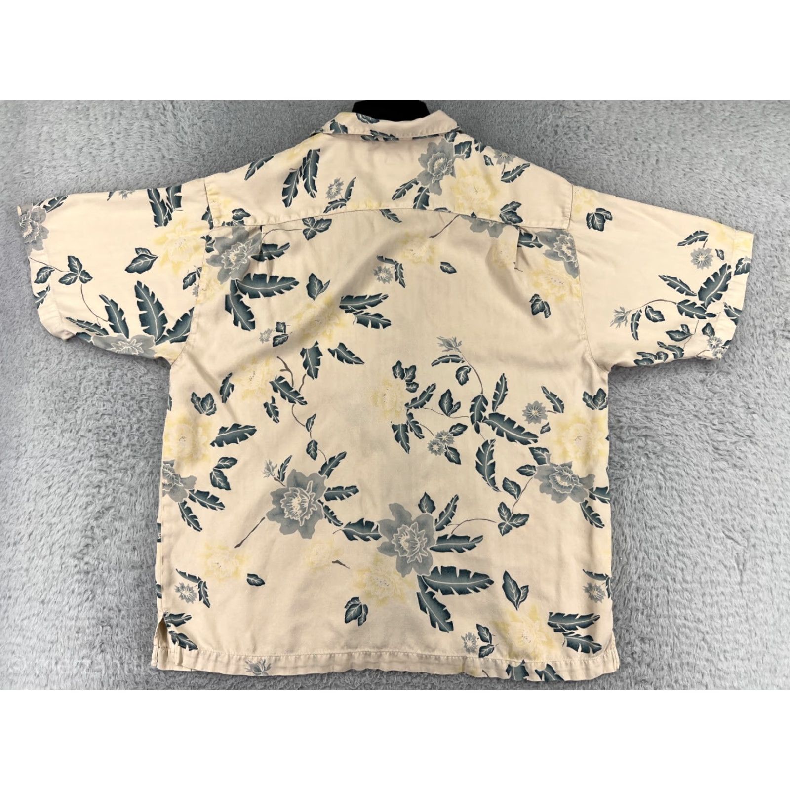 Tommy Bahama Tommy Bahama Shirt Mens Large Beige Floral 100% Silk Herringbone Hawaiian Camp Shirt Size US L / EU 52-54 / 3 - 2 Thumbnail