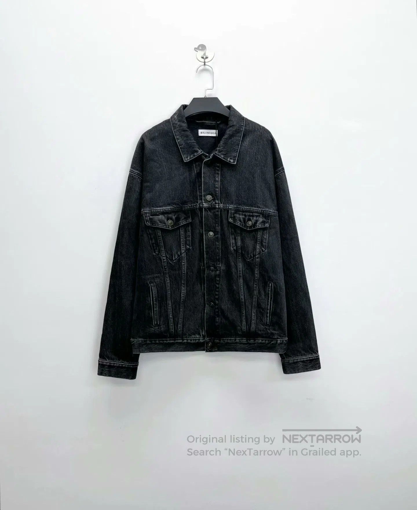 Balenciaga balenciaga black distressed denim jacket unisex. Size US M / EU 48-50 / 2 - 1 Thumbnail
