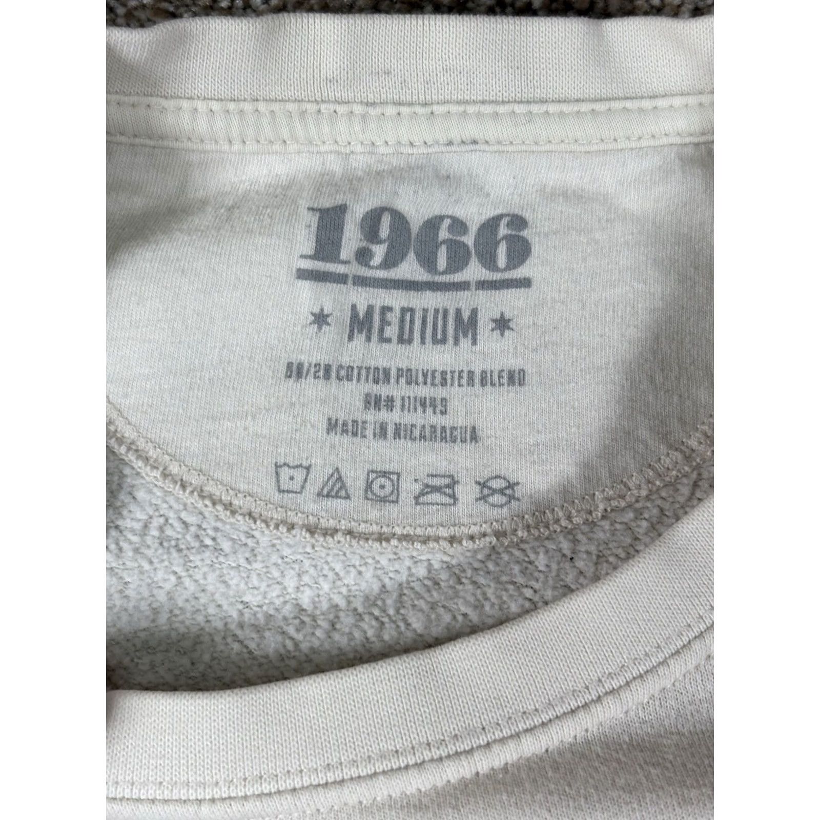 NBA 1966 Chicago Bulls NBA Cream Crewneck Sweatshirt Adult Medium Beige Cotton Blend Knit Pullover Crew Neck Long Sleeve Basketball Gym & Training Size US M / EU 48-50 / 2 - 4 Thumbnail