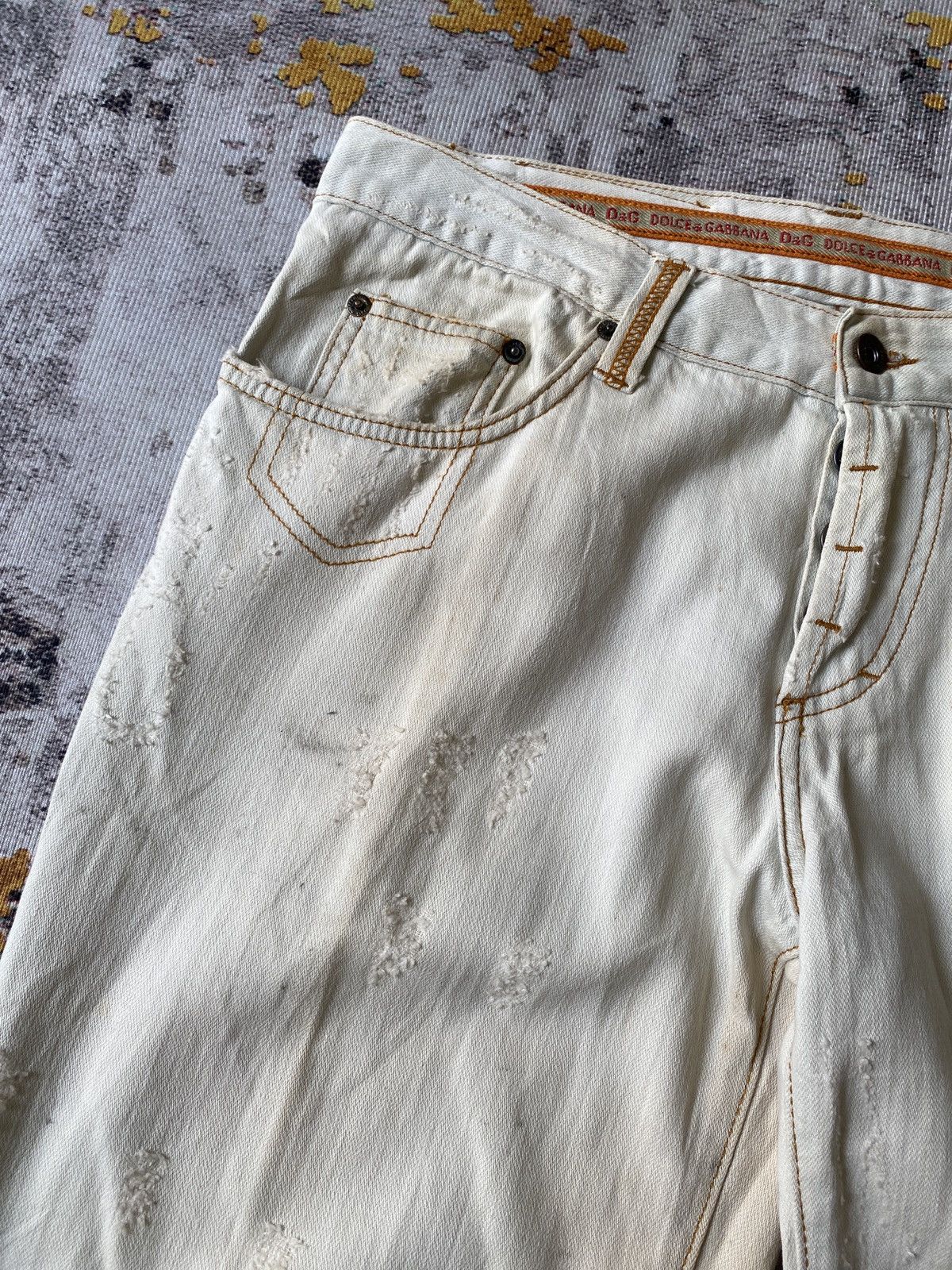 Dolce & Gabbana Dolce & Gabbana Rusty Distressed Bleached Denim Size US 33 - 11 Thumbnail