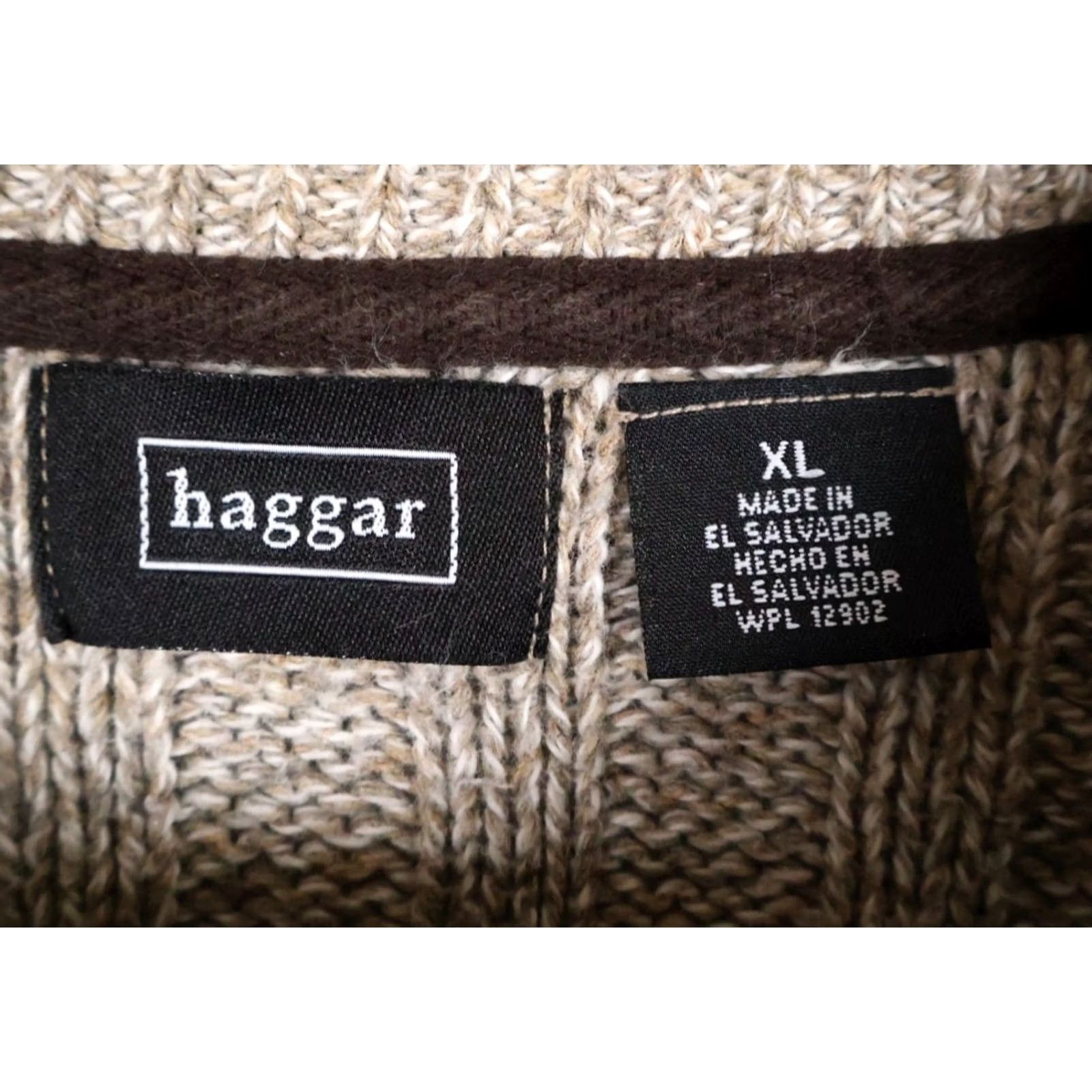 Haggar Haggar Cable Knit Sweater Men XL Beige Cotton Knit Crewneck Vintage Preppy Dad Style pullover Size US XL / EU 56 / 4 - 3 Thumbnail