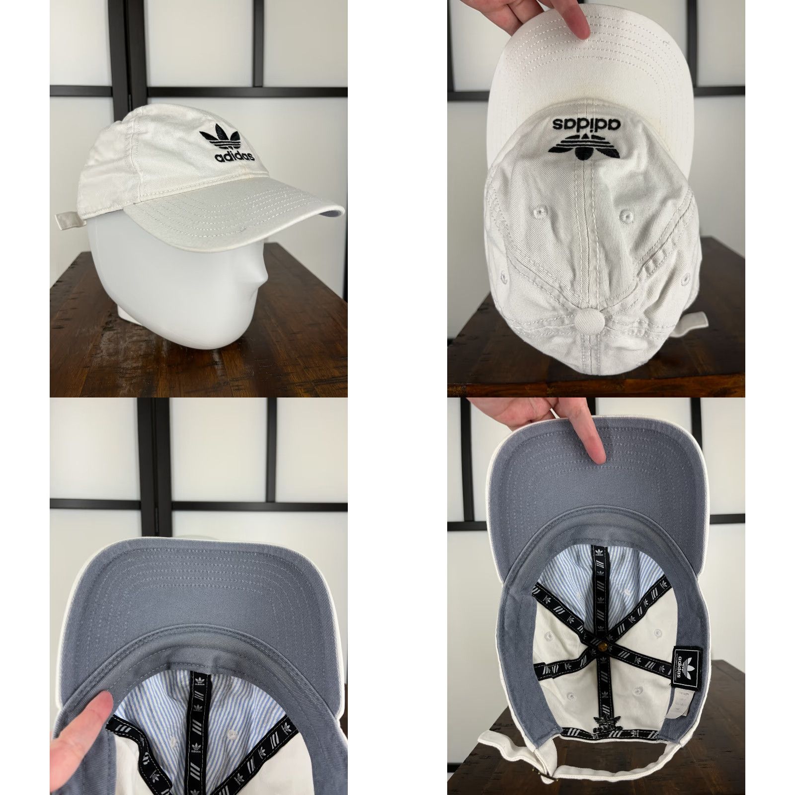 Adidas Adidas Hat Cap Strap Back Womens One Size White Twill 100% Cotton Trefoil Golf Hat, Adjustable, Casual Sports Women’s Cap Size ONE SIZE - 8 Thumbnail