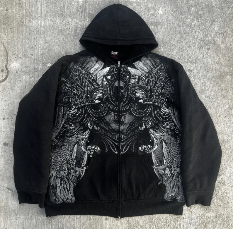 Japanese Brand × Roen skull hoodie zipper from Roen x
