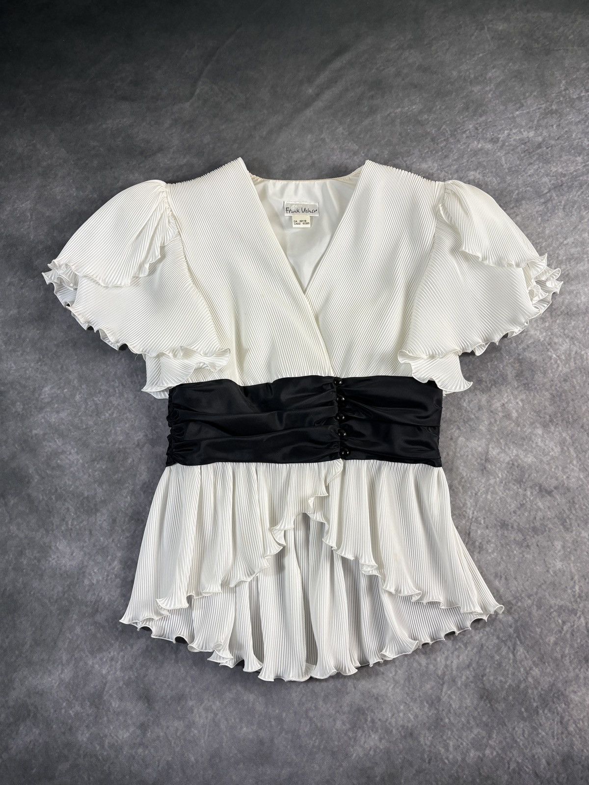 Japanese Brand × Other × Vintage 1980s Vintage Pleats Blouse Issey Miyake Style Ruffle Shirt Size XL / US 12-14 / IT 48-50 - 1 Thumbnail
