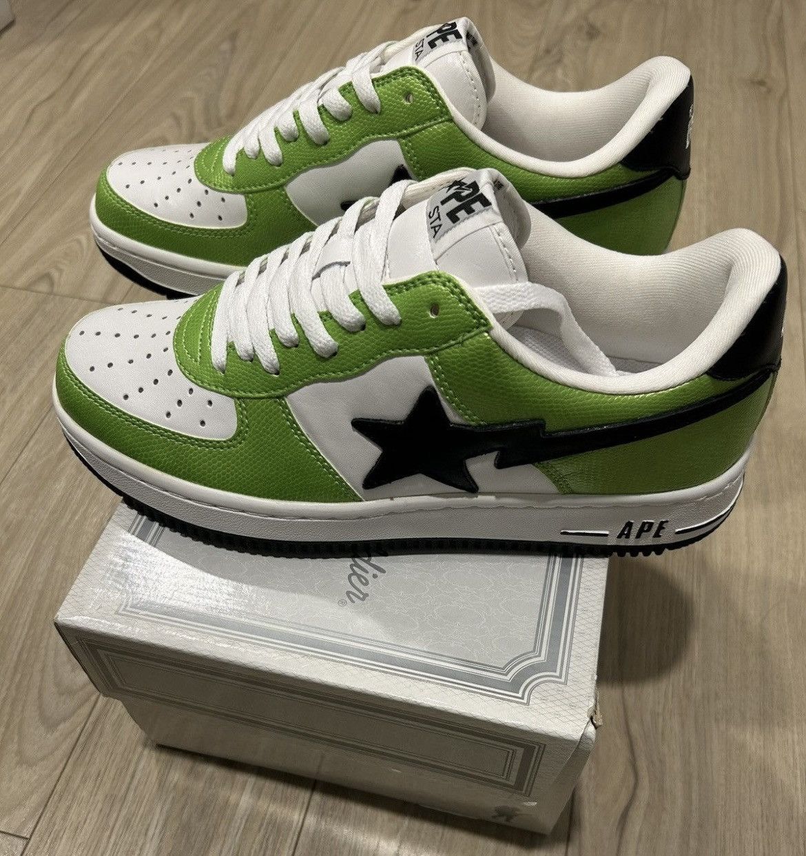 RARE OG 2007 A BATHING APE GREEN SNAKESKIN BAPESTA
