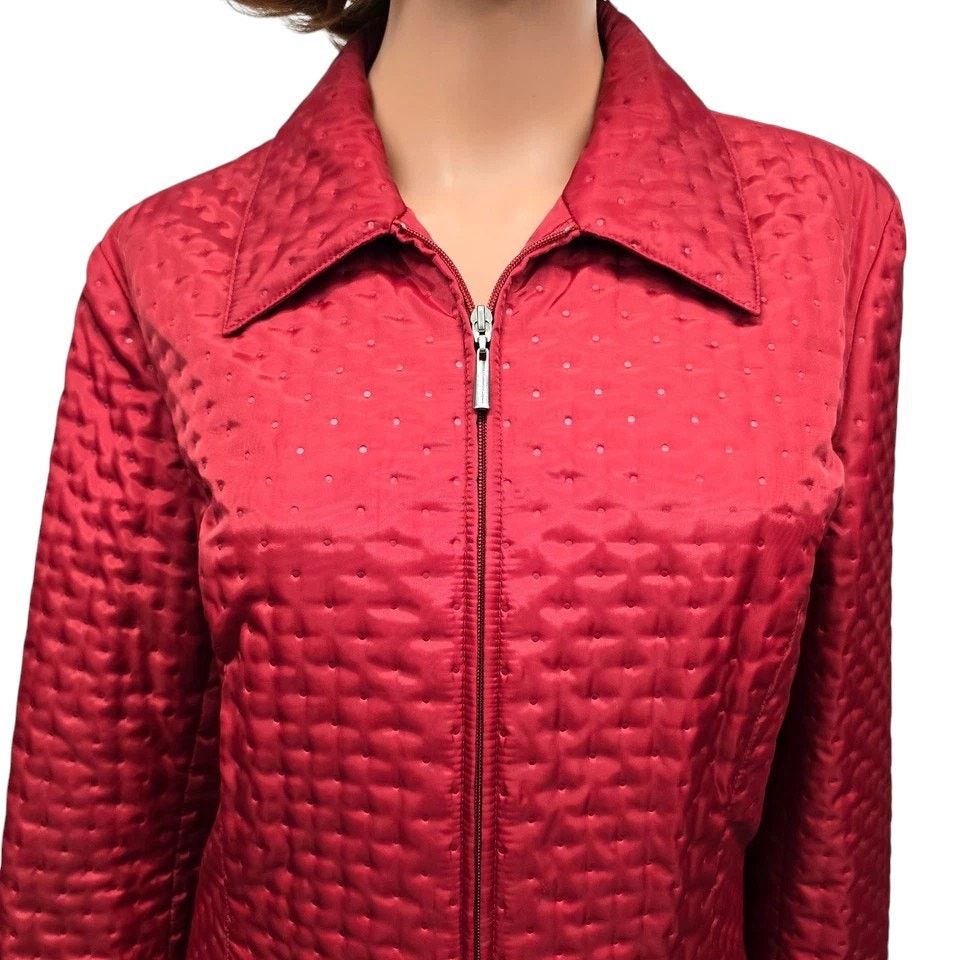 Robert Talbott × Vintage Talbots Quilted Puffer Jacket Full Zip 14 Light Insulated Size XL / US 12-14 / IT 48-50 - 3 Thumbnail