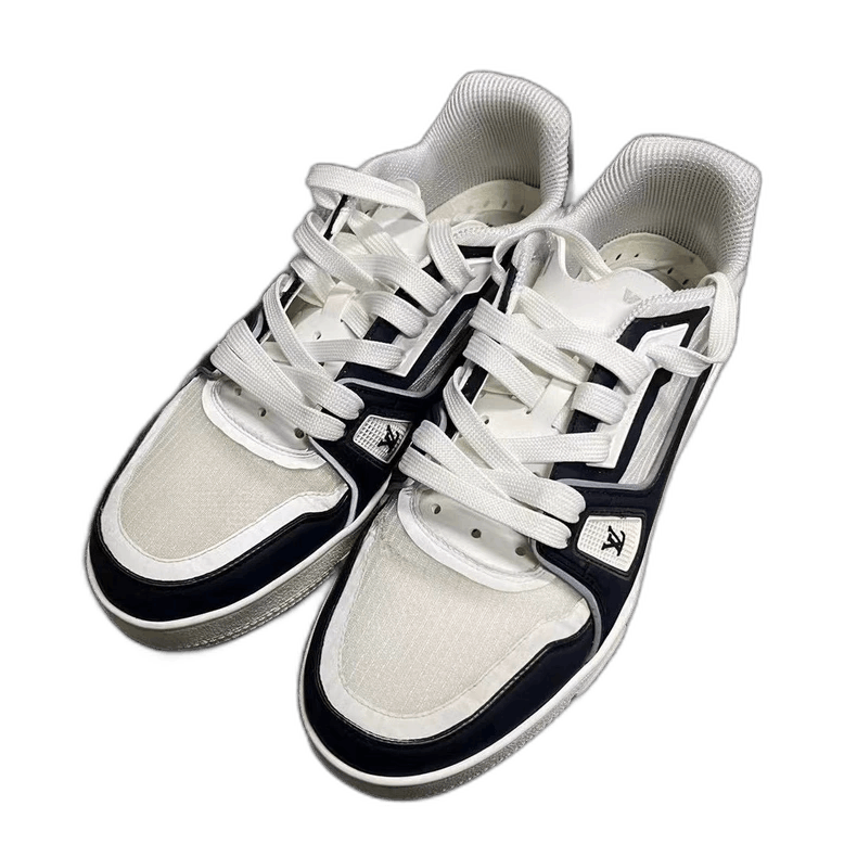 Louis Vuitton Louis Vuitton Blue and White Low Top Trainers Size US 6 / EU 39 - 1 Thumbnail