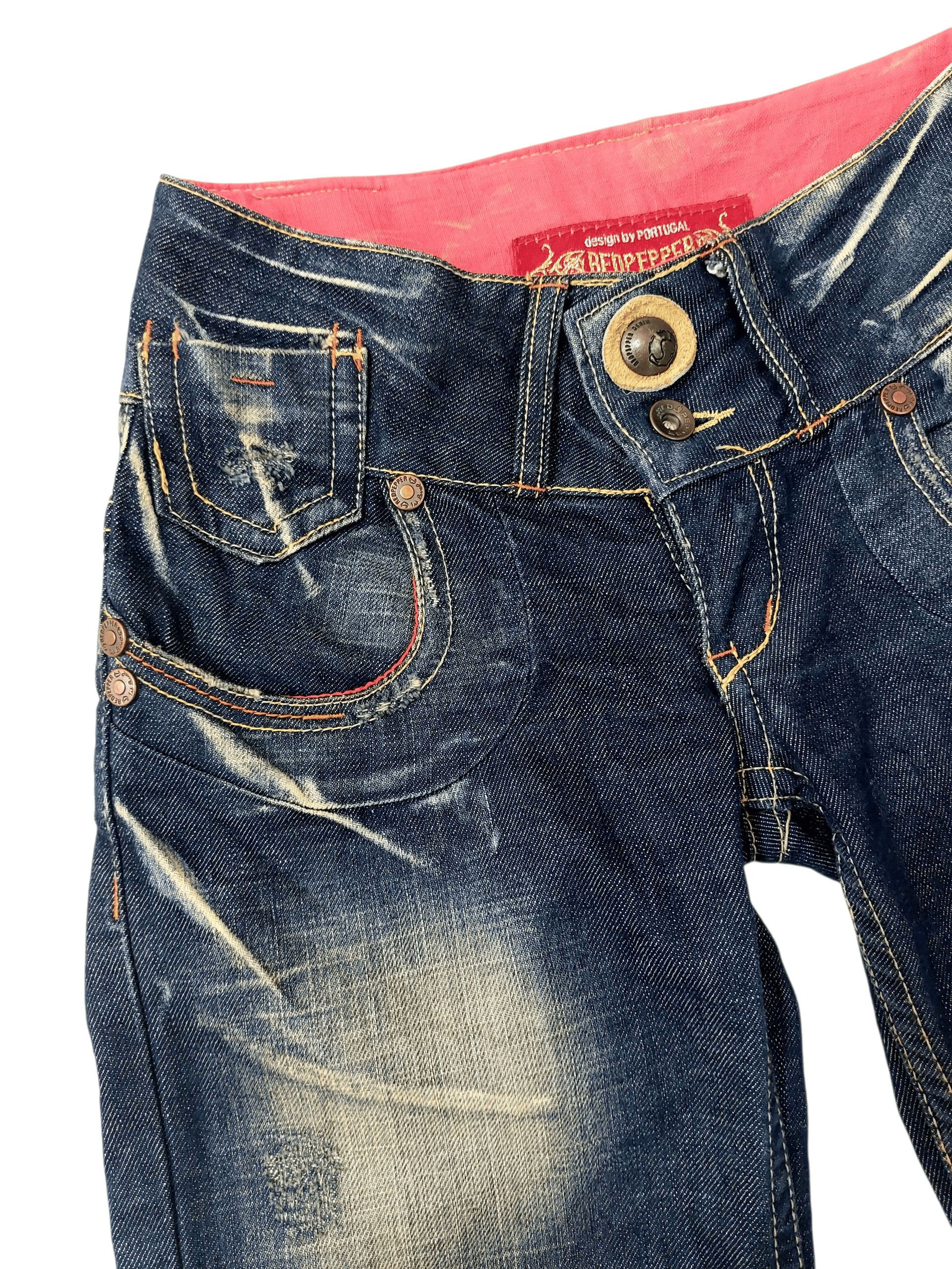 Vintage Red Pepper Punk Bootcut Unisex Low Rise Denim Size 26" / US 2 / IT 38 - 6 Thumbnail