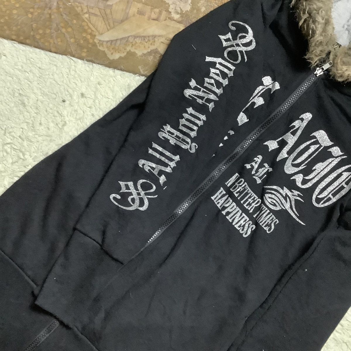 Hysteric Glamour × If Six Was Nine × Le Grande Bleu (L.G.B.) Y2K Blue Strive Grammar Fur Hoodie IfSixWasNine LGB style Size US M / EU 48-50 / 2 - 7 Thumbnail