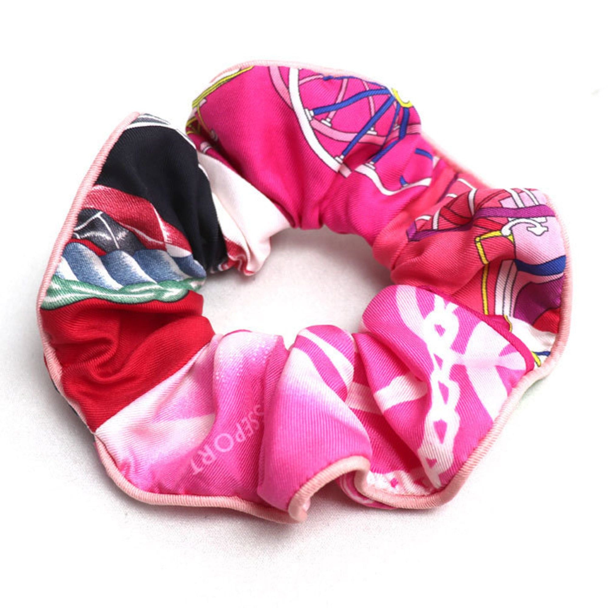 Hermes HERMES Silk Scrunchie Claudia Hair, Pink/Multi, Women's Size ONE SIZE - 1 Thumbnail