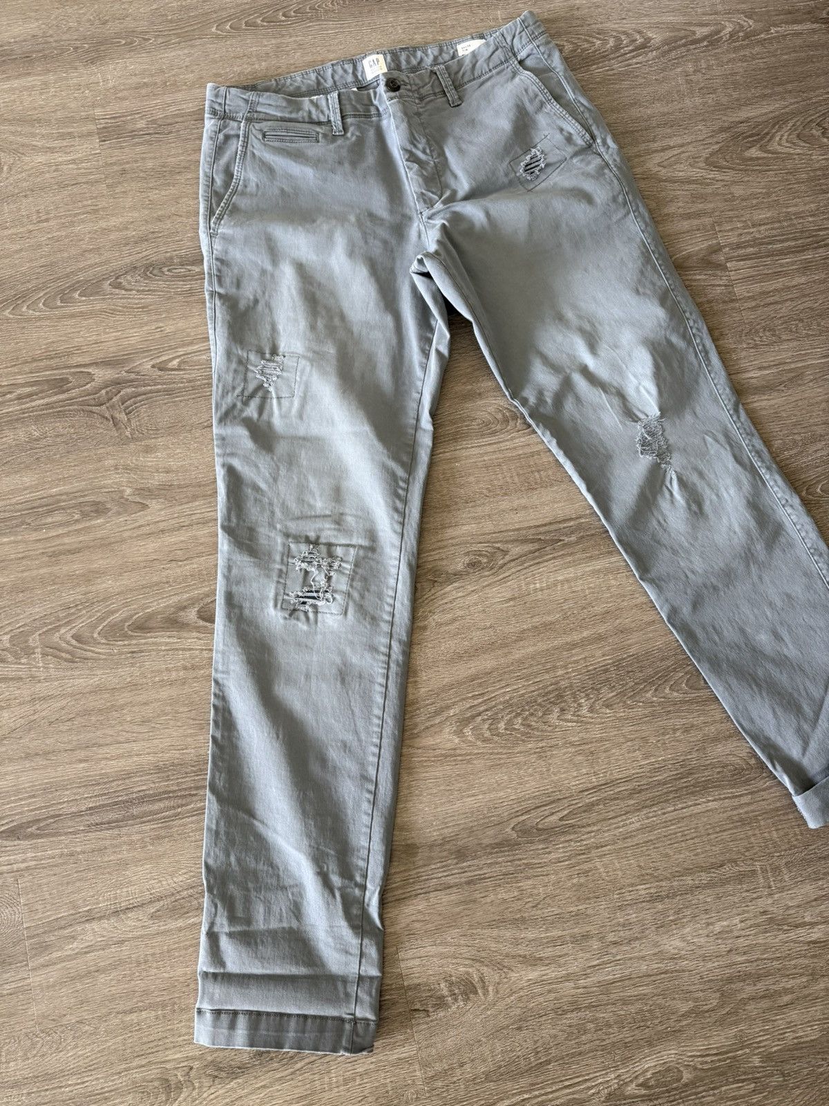 Gap Gap vintage chino grey pants distress Size US 34 / EU 50 - 3 Thumbnail