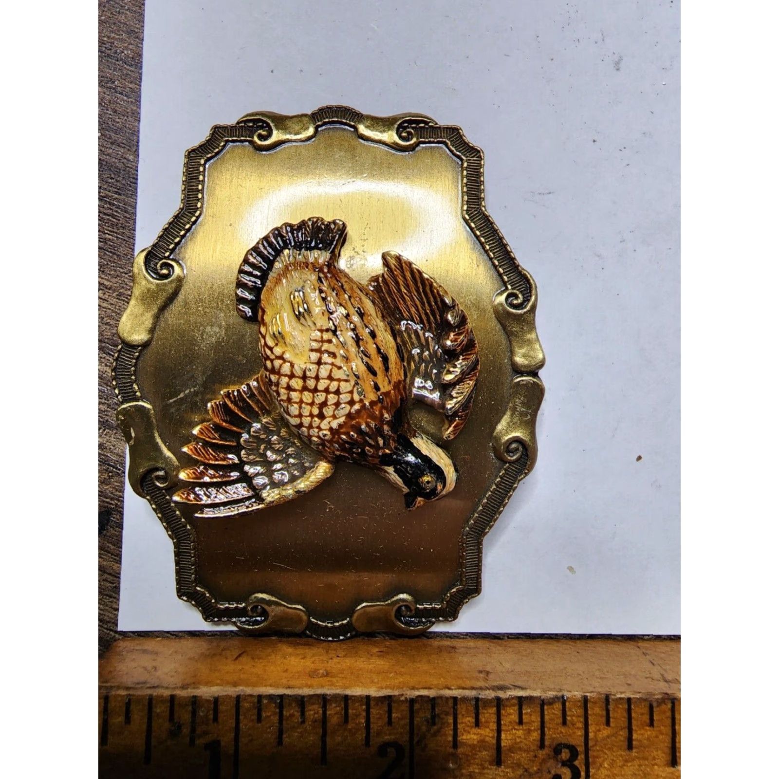 Vintage VINTAGE Brass 3D Quail Bird Belt Buckle Western Cowboy Raintree Jewelry & Co Men Belt Buckle Gold 70s Size ONE SIZE - 4 Thumbnail