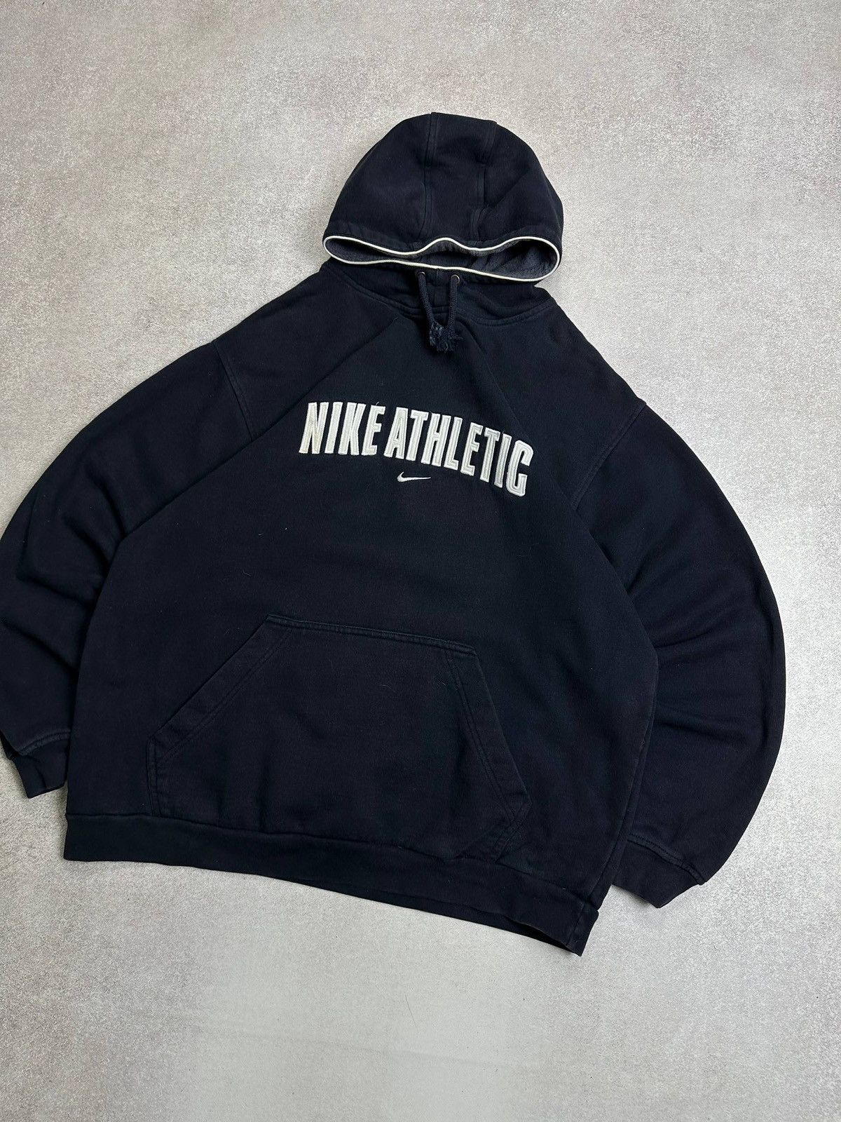 Nike Vintage Nike Athletic Central Logo Boxy Hoodie Rare Y2K L Size US L / EU 52-54 / 3 - 2 Thumbnail