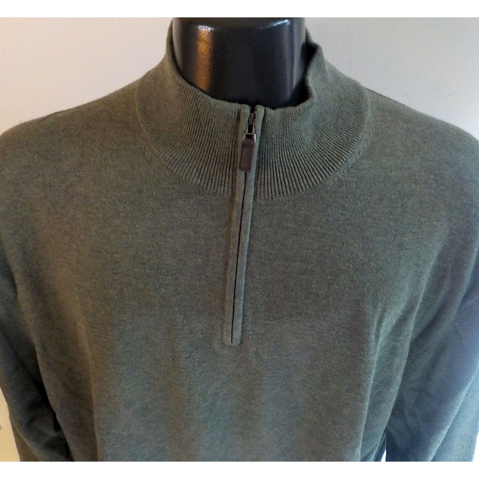 Jos. A. Bank VINTAGE Jos. A. Bank 1/4 Zip Pullover Sweater Army Green 2XL NWT Mock Neck 100% Pima Cotton Mens Regular Knit Sweatshirt Size US XXL / EU 58 / 5 - 3 Thumbnail