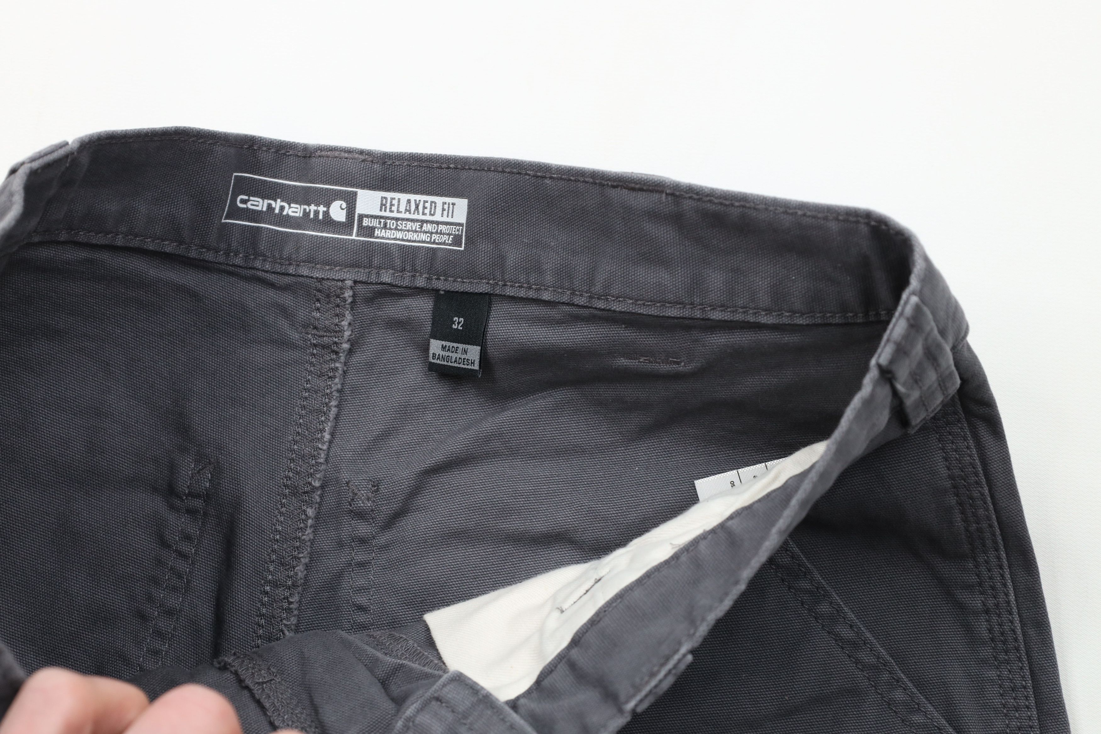 Carhartt Vintage Y2K Carhartt Relaxed Fit Canvas Dungaree Shorts Gray Size US 32 / EU 48 - 6 Thumbnail