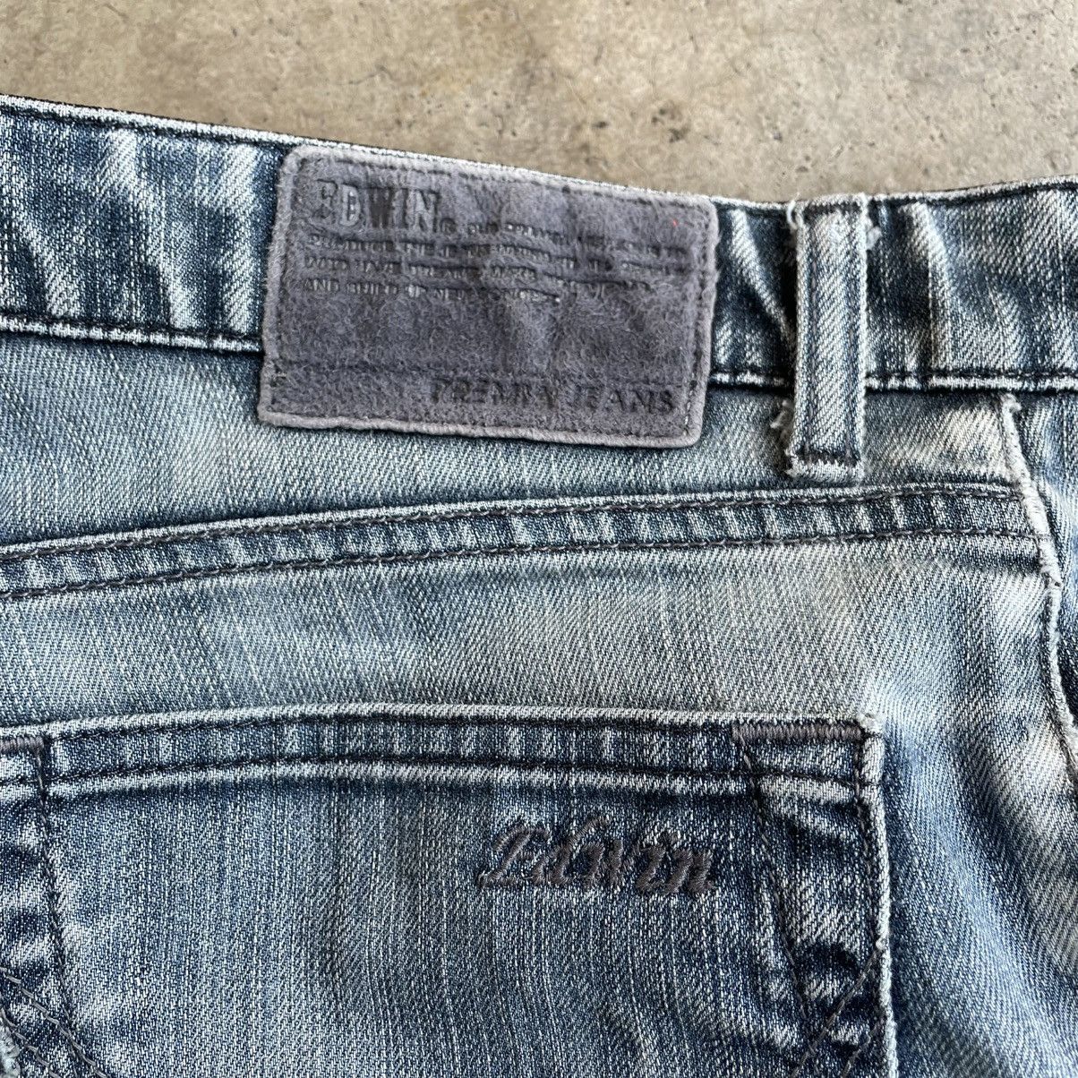Edwin 🔥Vintage Edwin Premio Jeans Ripped Distress Denim Jeans Size US 32 / EU 48 - 10 Thumbnail