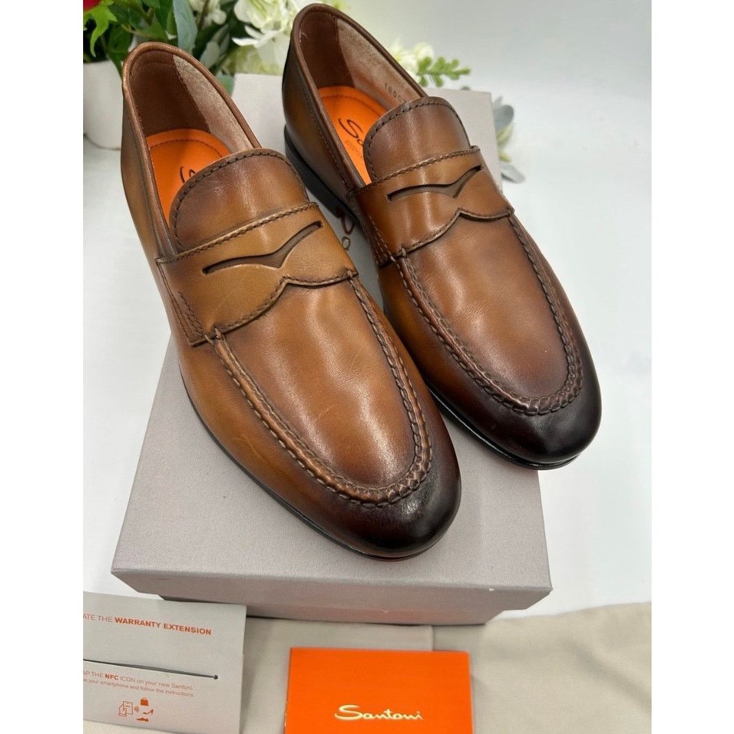 Santoni Men's Santoni Carlo soft furnished penny loafers size 8 US Size US 8 / EU 41 - 3 Thumbnail