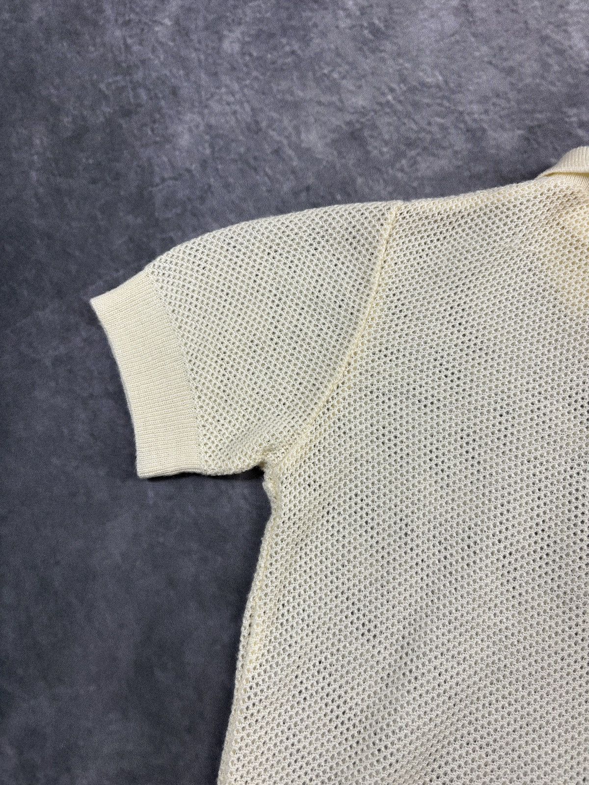 Vintage 1970s Vintage Knit Polo Mr. Love Acrylic Sheer Mesh MCM 70s Size S / US 4 / IT 40 - 7 Thumbnail