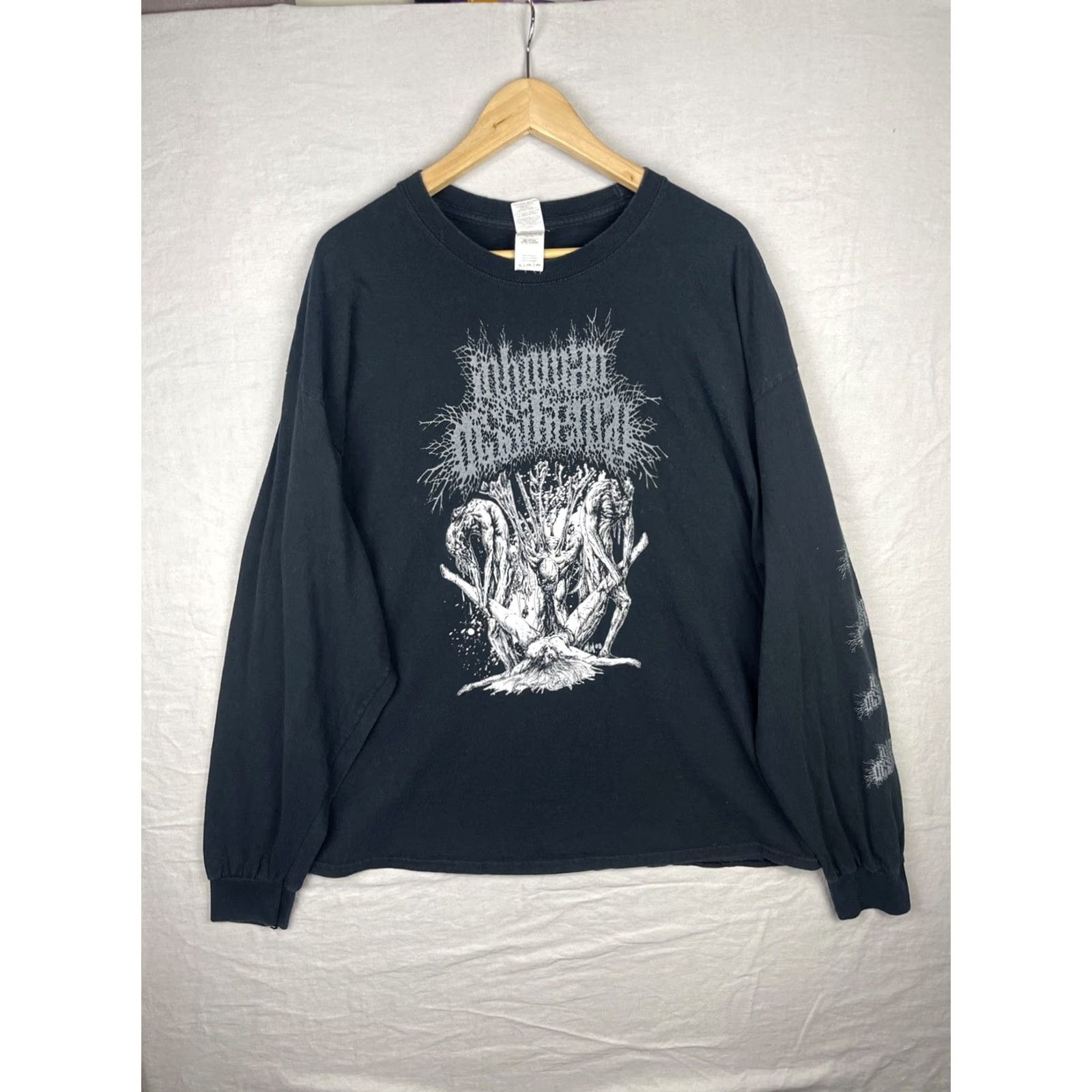 Gildan Inhuman Dissiliency Shirt Mens 2XL Black Long Sleeve Death Metal Band Tee Size US XXL / EU 58 / 5 - 2 Thumbnail