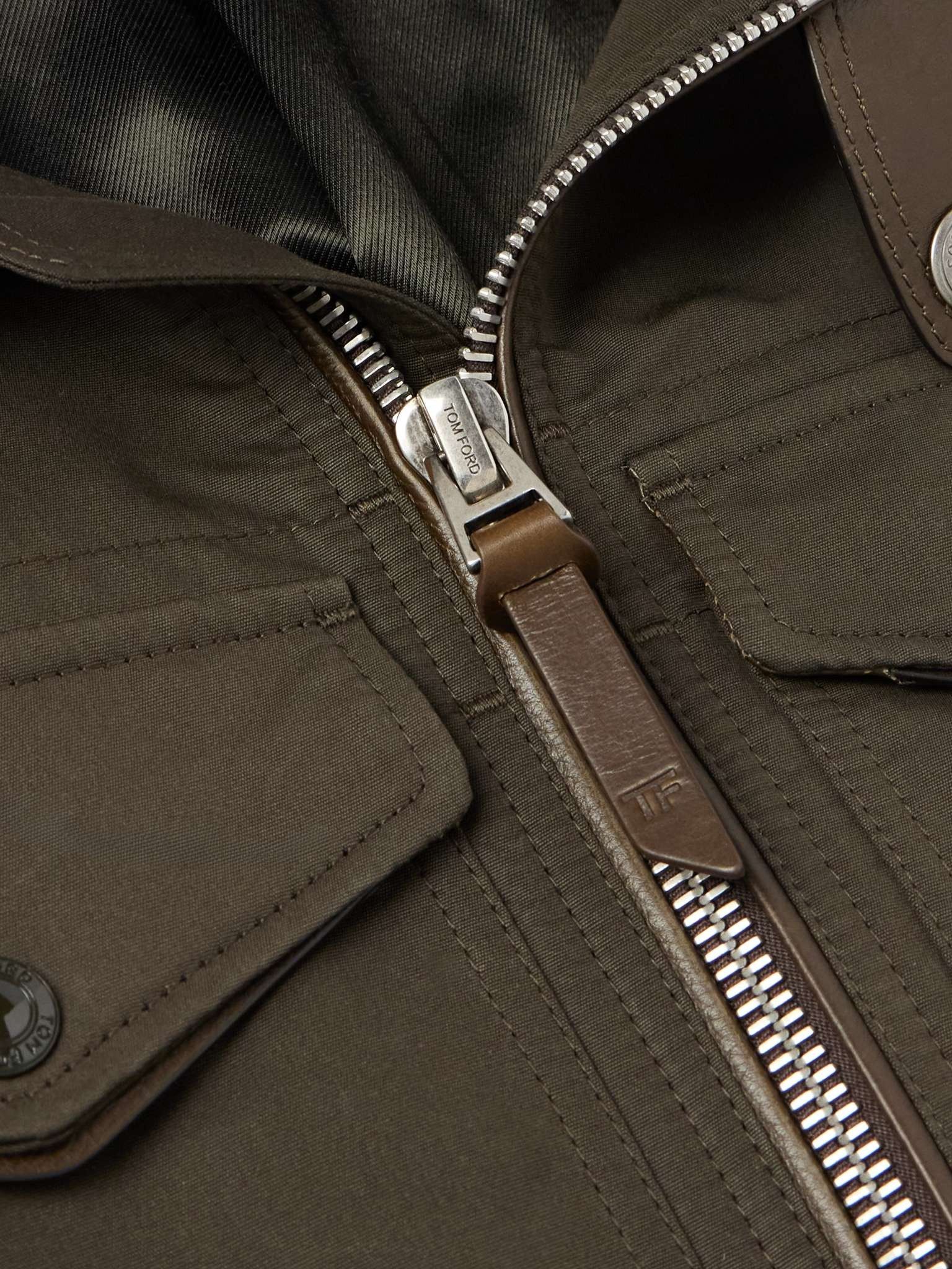 Tom Ford o1w1db10925 OBS026 Nylon Biker Blouson Jacket in Dark Olive Size US S / EU 44-46 / 1 - 5 Thumbnail