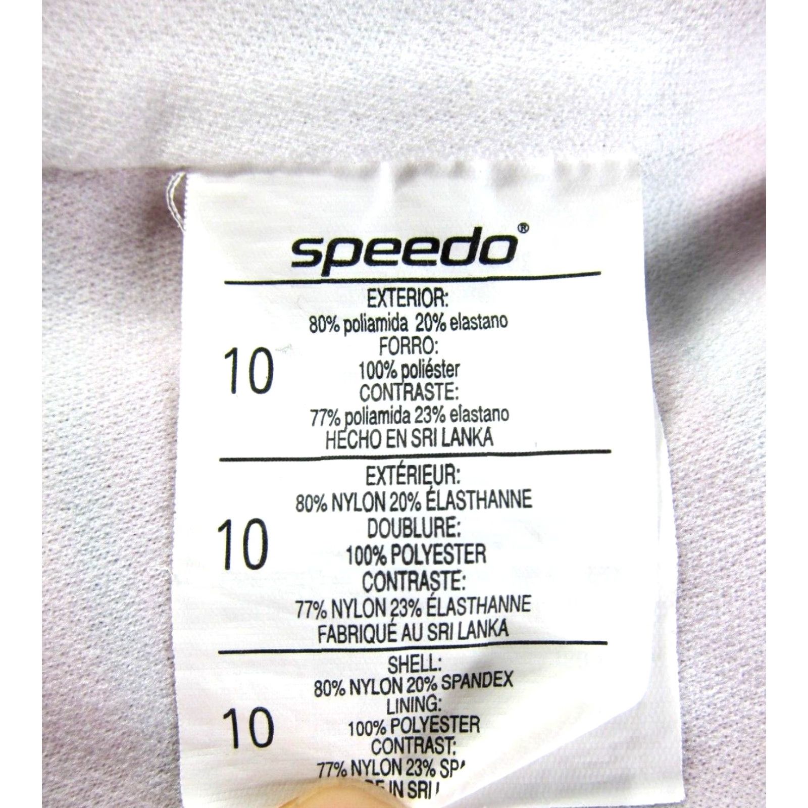 Speedo Speedo Swimsuit Women 10 Racerback One Piece Pink Black Stripe Striped Athletic Beach Sports Womens Size ONE SIZE - 3 Thumbnail