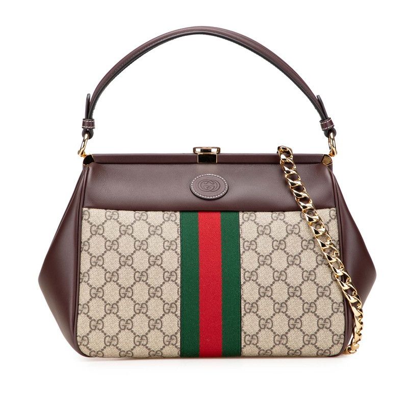 GUCCI｜SHOULDER BAGS (658551 96IWG 8745) WMNS) Gucci Ophidia Retro Logo Stripe Webbing Canvas