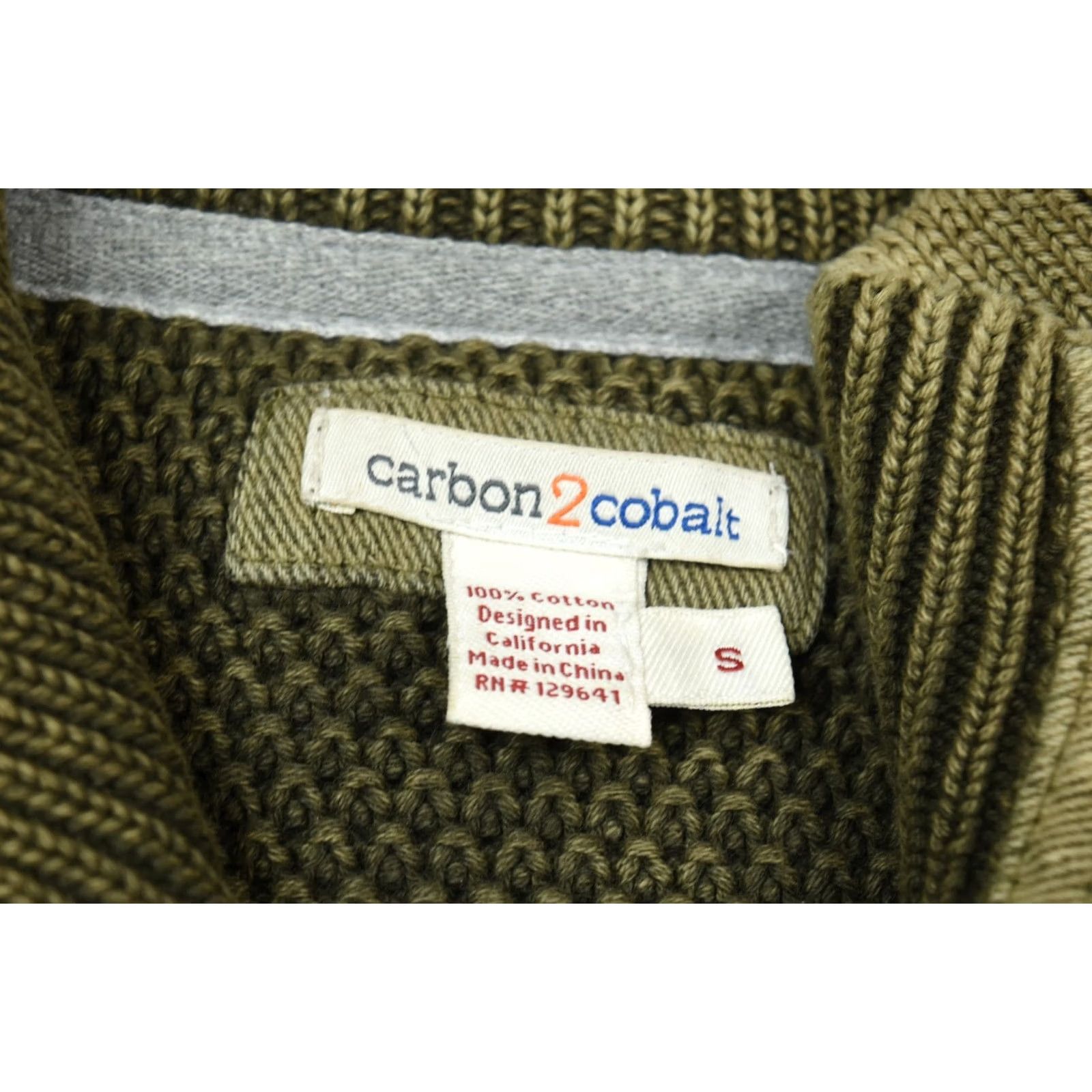 Carbon2Cobalt Carbon2Cobalt 1/4 Zip Heavy Knit Pullover Sweater Mens Small Green Long Sleeve Size US S / EU 44-46 / 1 - 6 Thumbnail