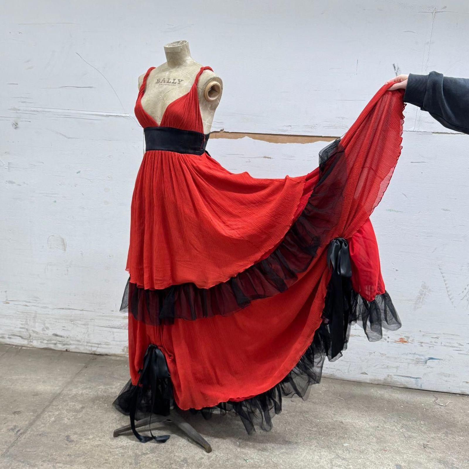 Other Zuhair Murad x MNG Limited Edition Red & Black Silk Gown Size XS / US 0-2 / IT 36-38 - 4 Thumbnail
