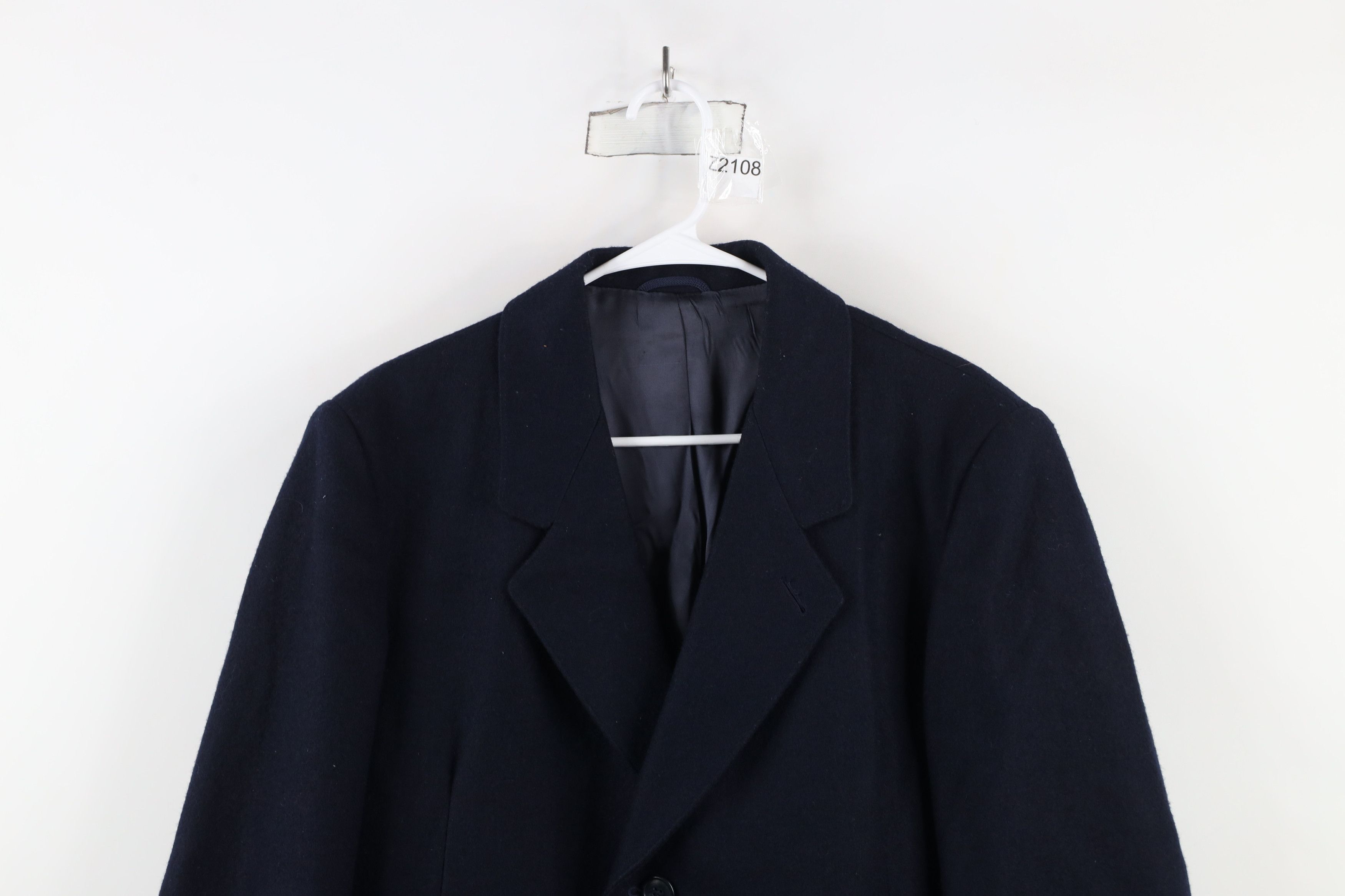 Vintage Vintage 90s Streetwear Wool Blend Overcoat Jacket Navy USA Size US L / EU 52-54 / 3 - 2 Thumbnail