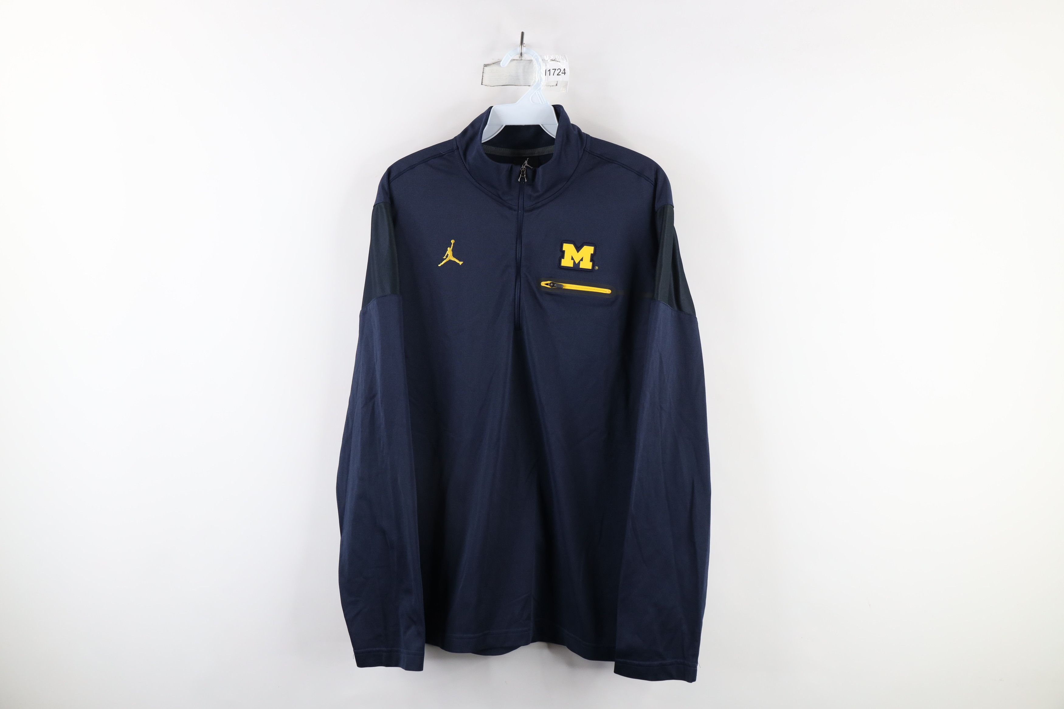Nike × Vintage Nike Air Jordan University of Michigan Half Zip Pullover Top Size US L / EU 52-54 / 3 - 1 Thumbnail