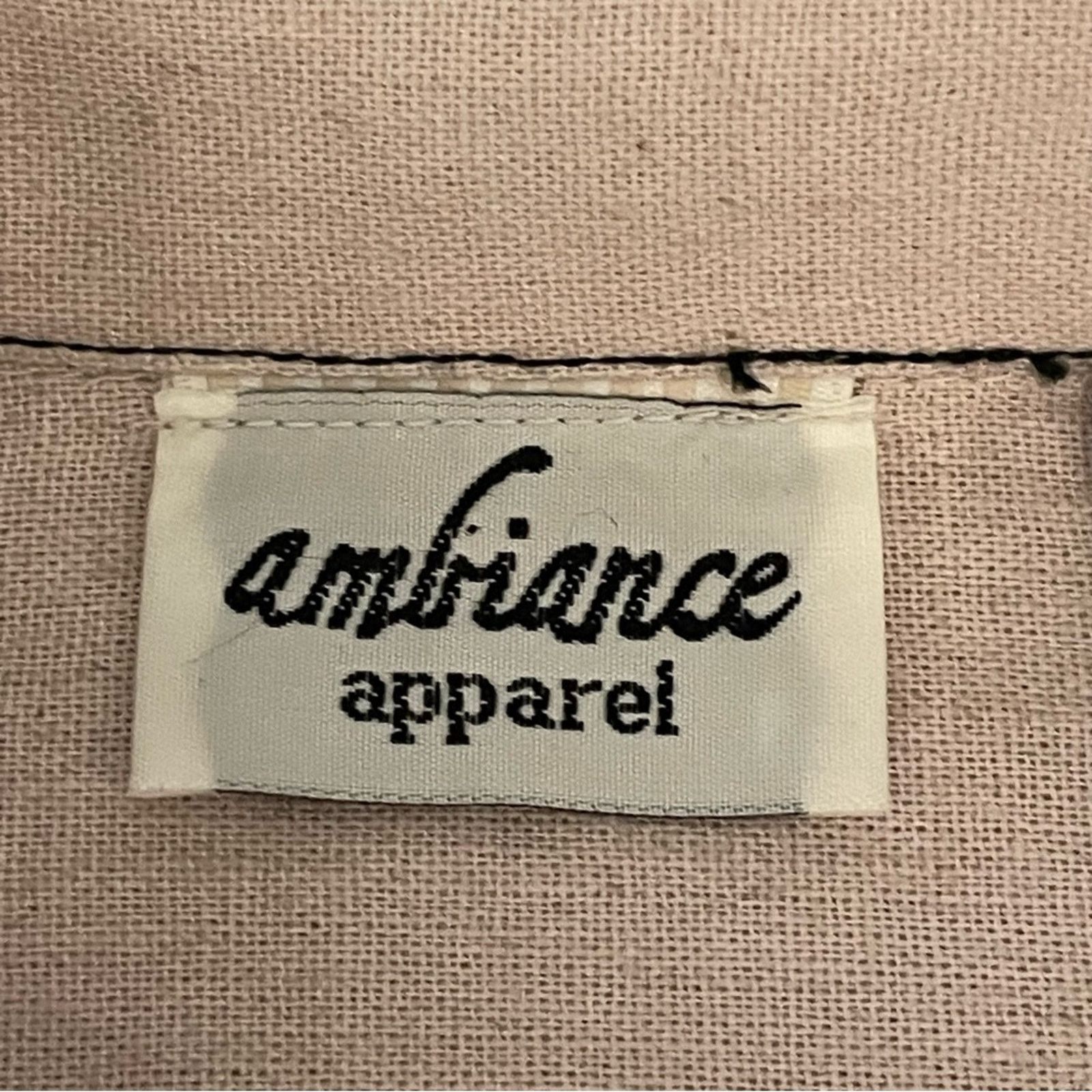 Other Ambiance Apparel Tan Linen Blend Shirt Dress 10 Size L / US 10 / IT 46 - 10 Thumbnail