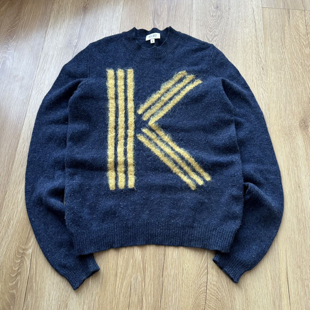 Kenzo Luxury Kenzo Paris Wool Mohair Knit Big K Logo Sweater Size S / US 4 / IT 40 - 2 Thumbnail