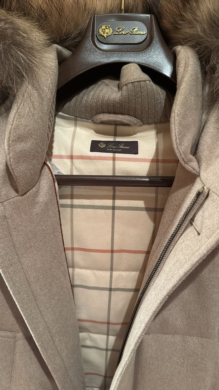 Loro Piana Loro Piana cashmere parka jacket with fur hood Size US XXL / EU 58 / 5 - 3 Thumbnail