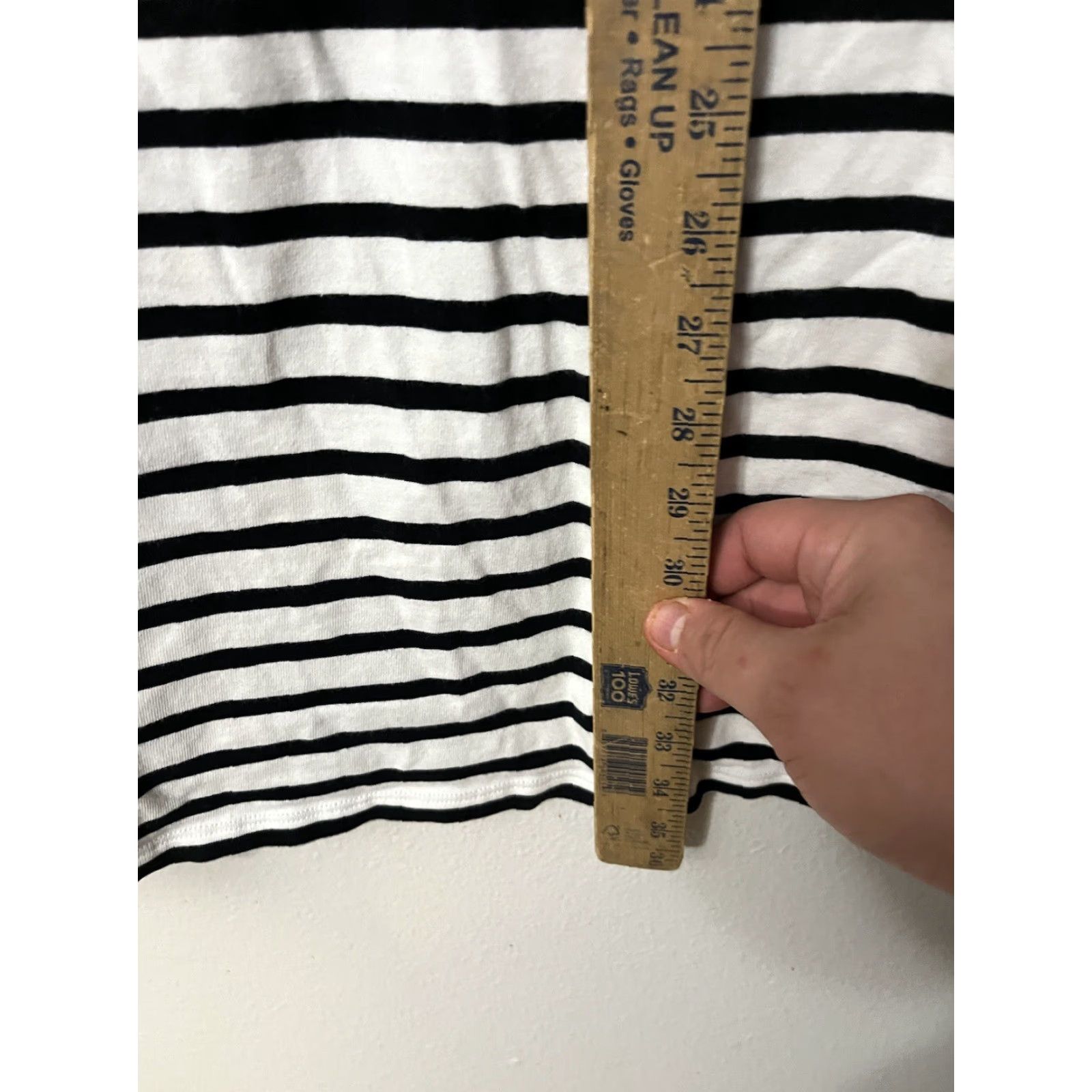 Ralph Lauren Ralph Lauren Women's Black Striped Short-Sleeve Cold Shoulder Dress M Knit 100% Cotton Casual Knee Length Round Neck Pullover Vintage No Size M / US 6-8 / IT 42-44 - 5 Thumbnail