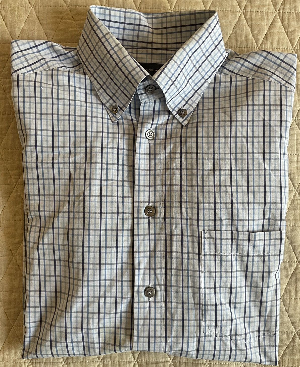 Ermenegildo Zegna Check Print Shirt Size US L / EU 52-54 / 3 - 1 Thumbnail