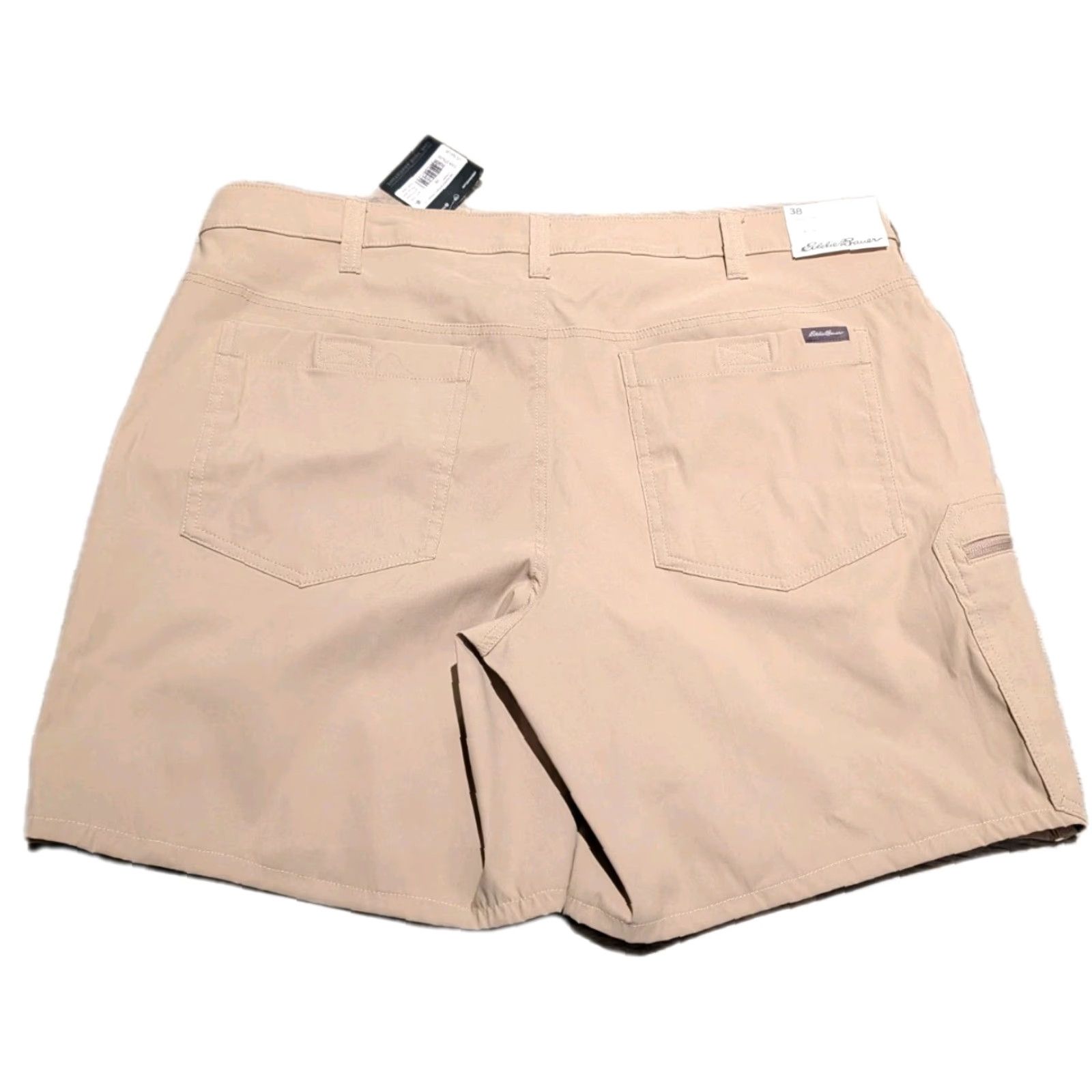 Eddie Bauer EDDIE BAUER Mens Rainier Tech Short Khaki 38 Regular Inseam 10" Nylon Spandex Breathable UPF 50+ Zipper Pocket Storm Repel Pockets NWT NEW Size US 38 / EU 54 - 2 Thumbnail