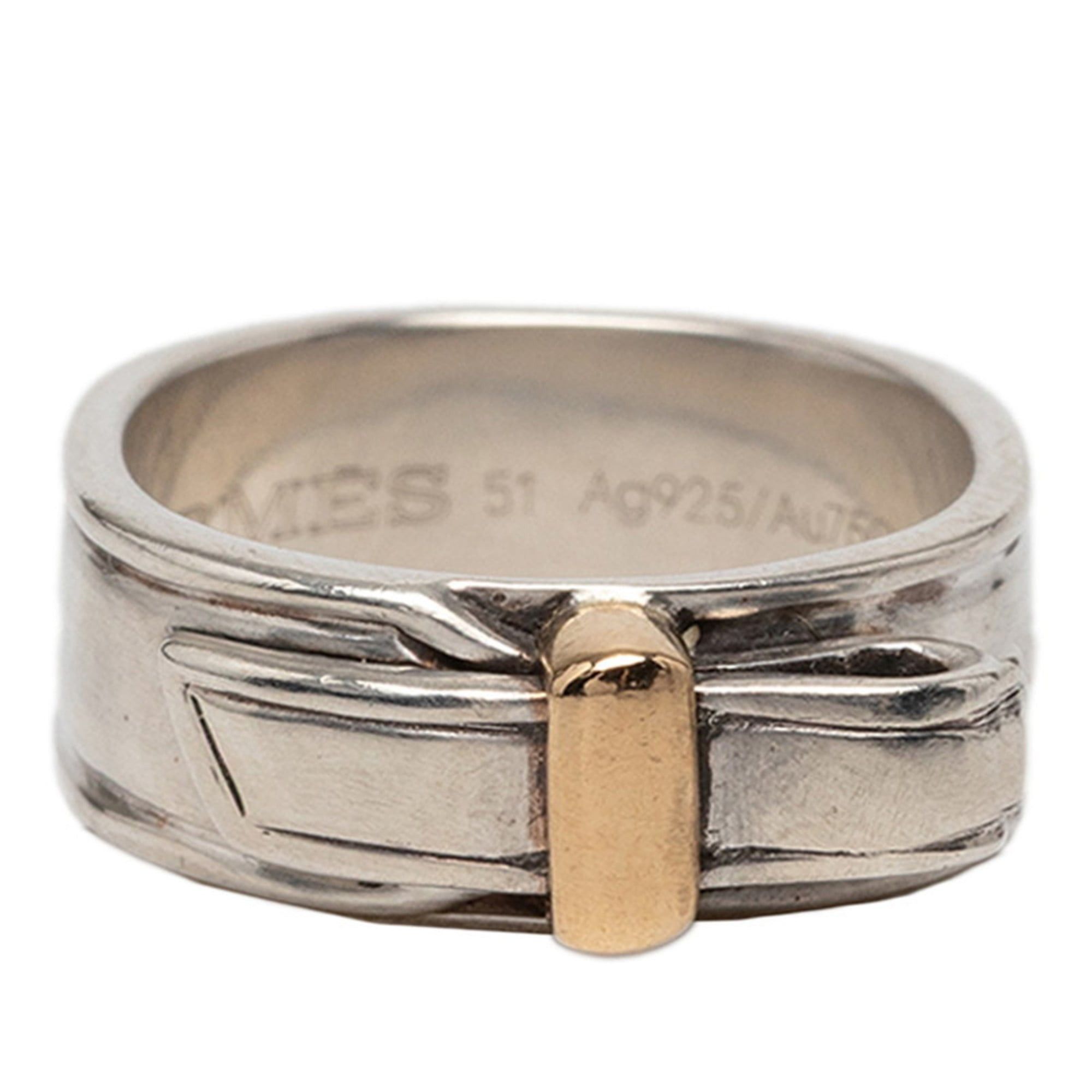Hermes Hermes Artemis Ring #51 SV925 Silver Au750 Women's HERMES Size ONE SIZE - 1 Thumbnail