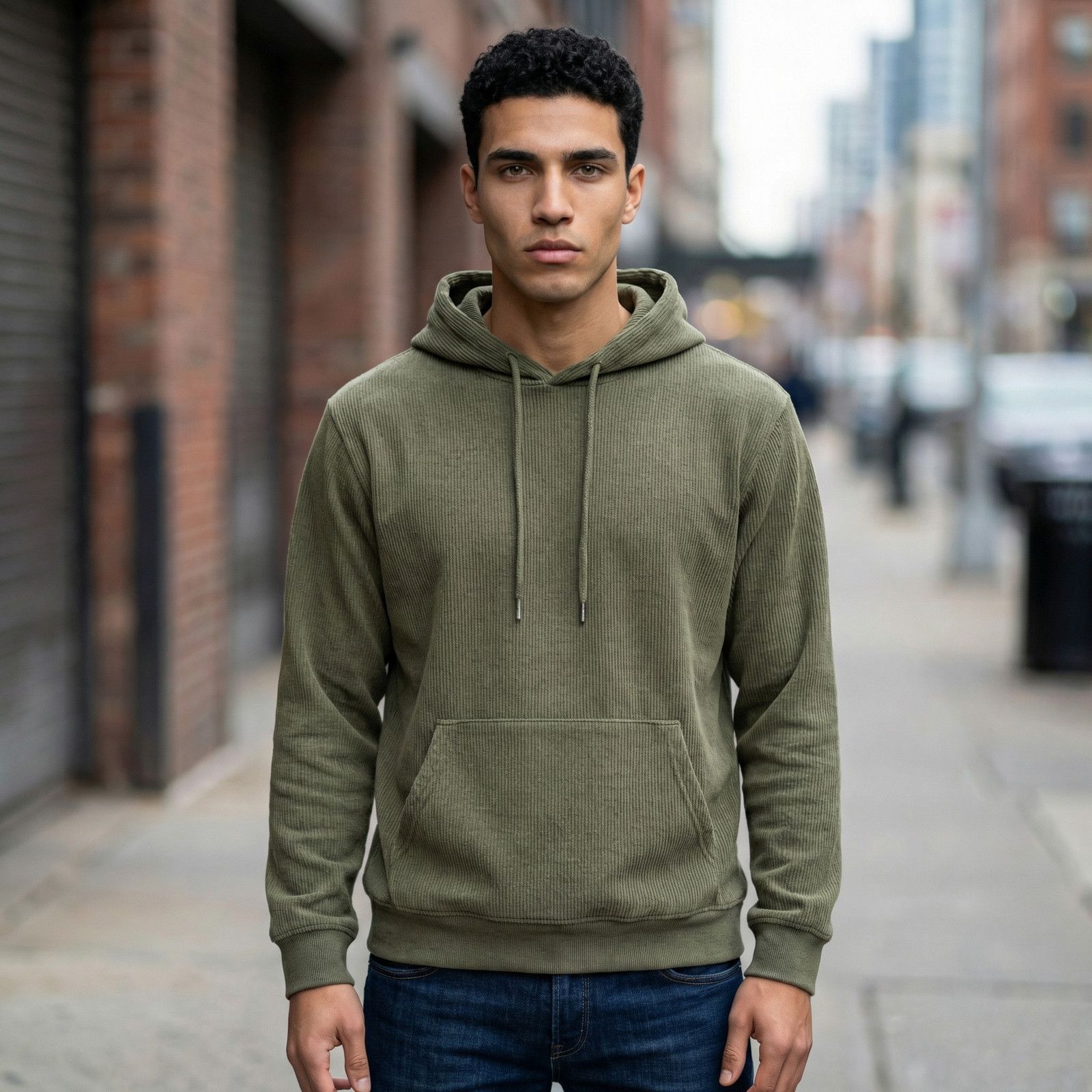 Other Coofandy Men XL Ribbed Hoodie Olive Green Pullover Casual Size US XXL / EU 58 / 5 - 1 Thumbnail