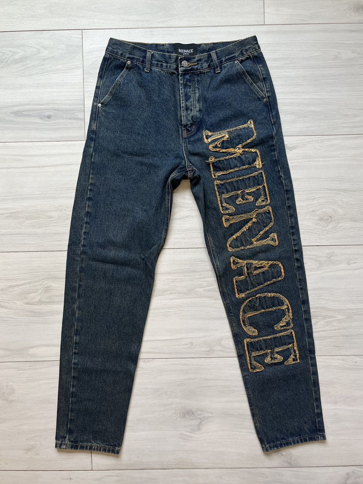 Menace MENACE Los Angeles Distressed Stencil Denim | Grailed