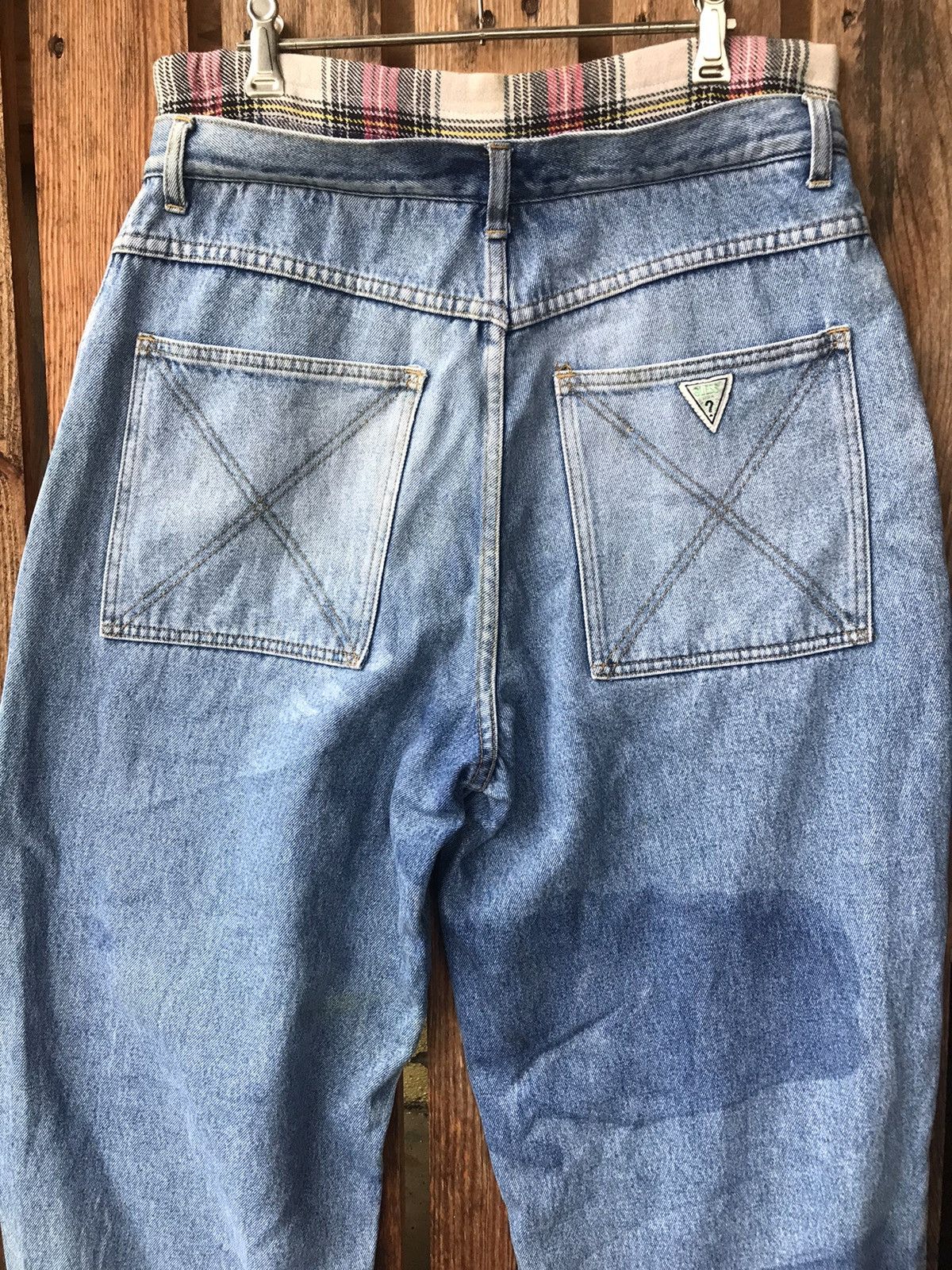 Georges Marciano × Guess × Vintage 90s Guess By Georges Marciano Plaid Waist Skate Baggy Denim Size US 34 / EU 50 - 6 Thumbnail
