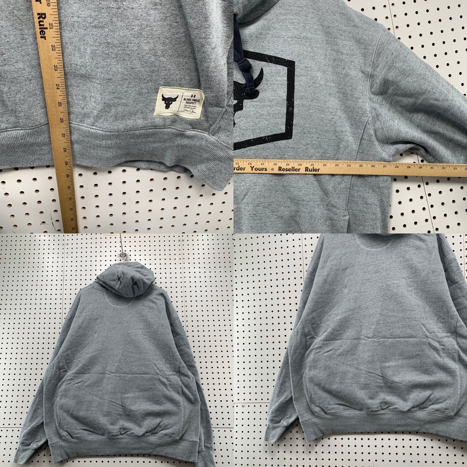 Under Armour Under Armour Project Rock Hoodie Sweatshirt Mens 3XL Gray Fleece Hooded Pullover Size US XXL / EU 58 / 5 - 9 Thumbnail