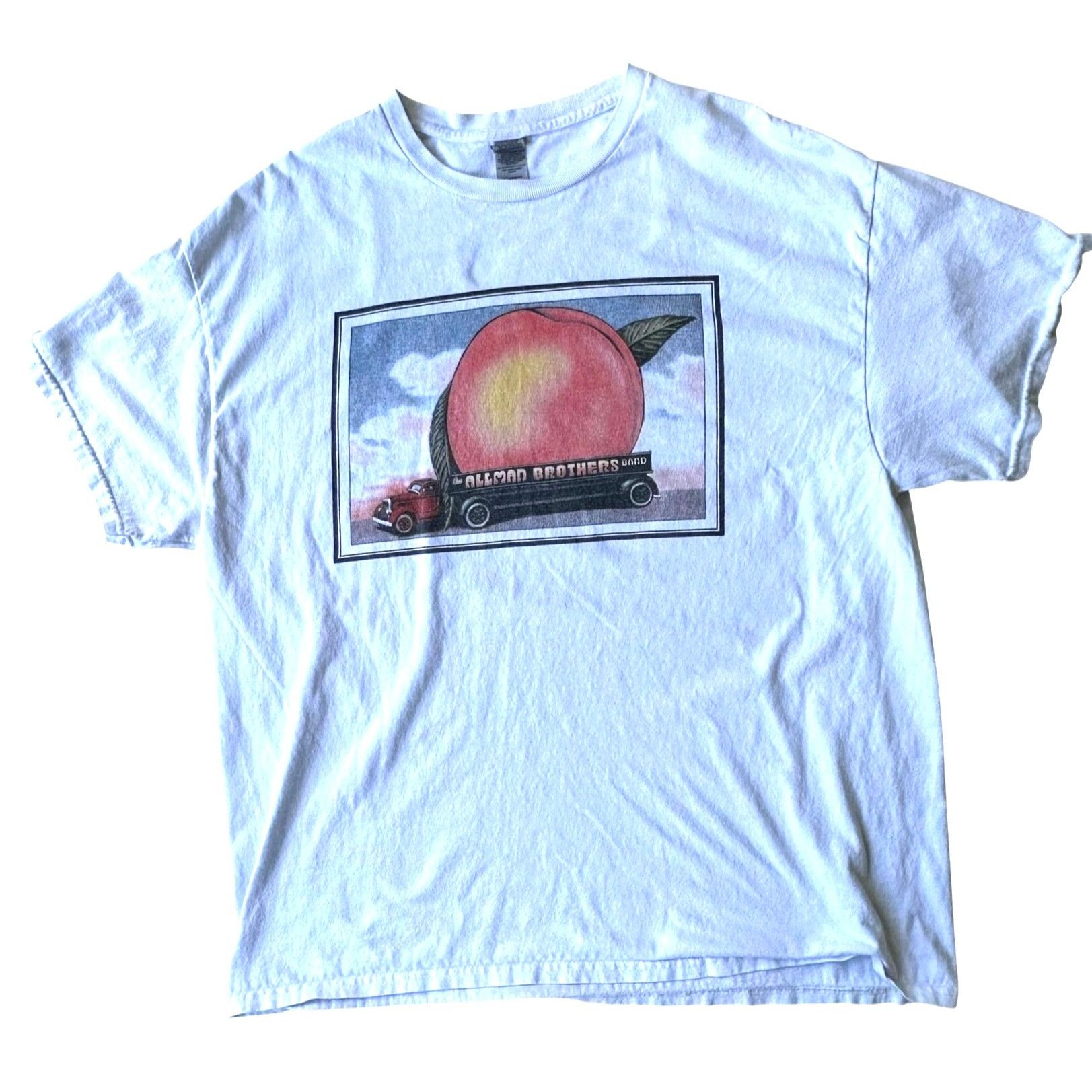Gildan Vintage 90s Allman Brothers Eat A Peach T Shirt XL Gildan Wh Size US XL / EU 56 / 4 - 4 Thumbnail