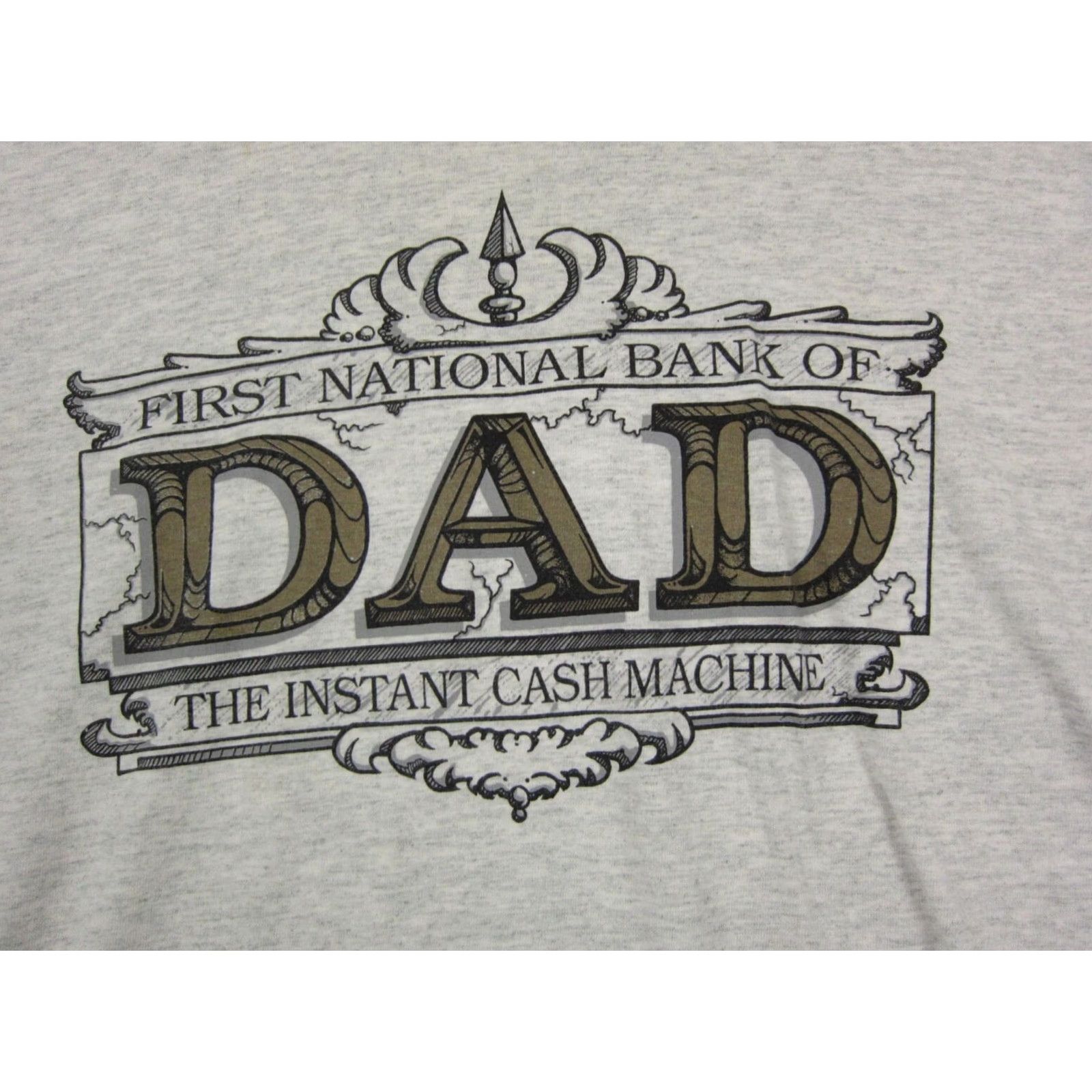 Fruit Of The Loom VINTAGE Fruit of the Loom Shirt Mens XL Gray 80s Dad First National Bank Money Crew Neck Short Sleeve Cotton Jersey Size US XL / EU 56 / 4 - 3 Thumbnail