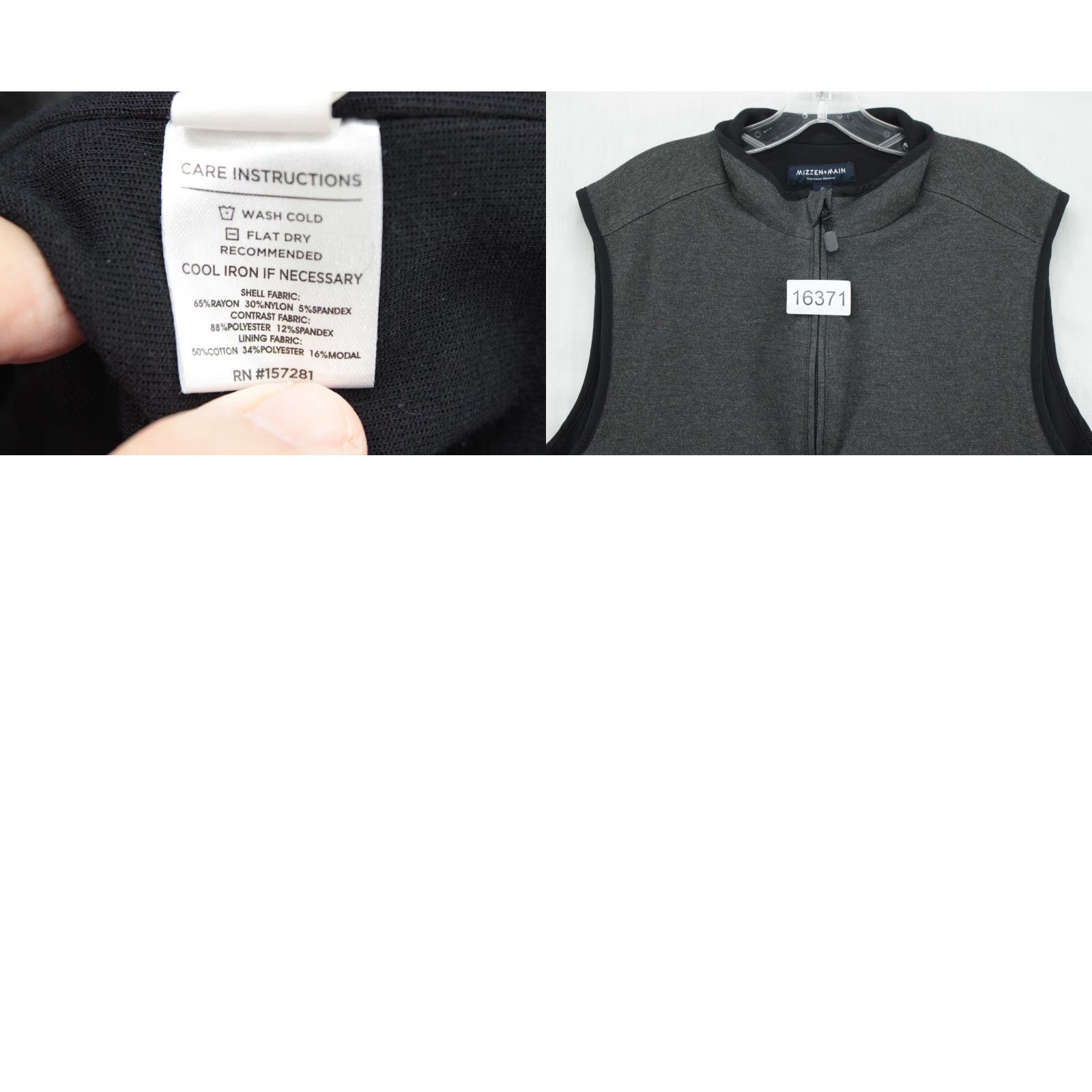 Mizzen+Main Mizzen+Main Bryant Vest Mens XL Gray Full Zip Performance Stretch Outdoors Vest Size US XL / EU 56 / 4 - 8 Thumbnail
